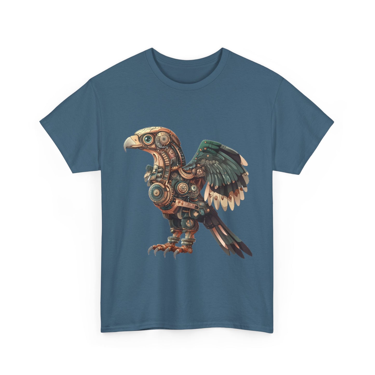 Steampunk Eagle Mens Tee, Cotton Tee with Mechanical Bird Design, Vintage Graphic Shirt, Gift for Bird Lovers, Unique Art Apparel