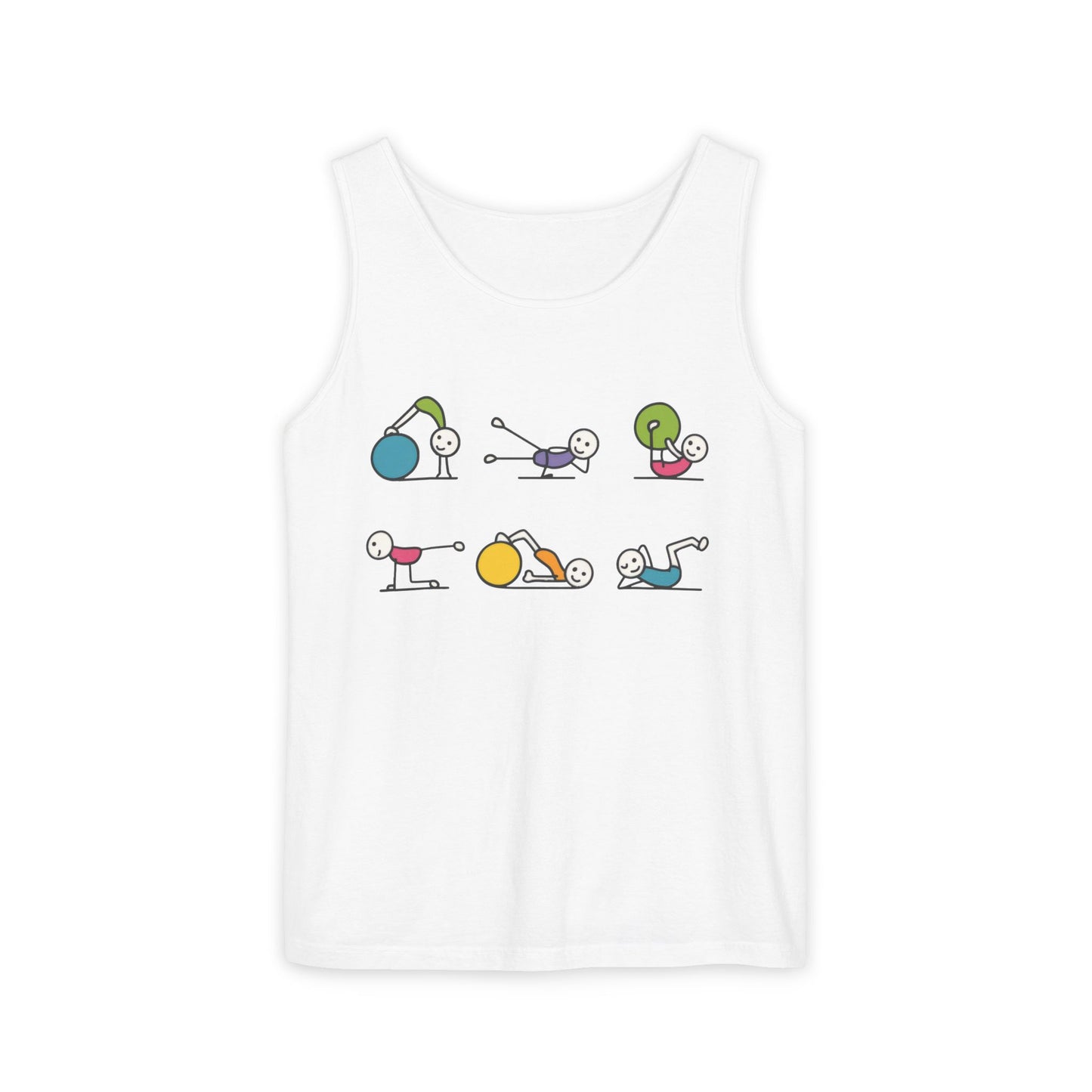 Womens Garment-Dyed Tank Top, Fit Fun Pilates Womens Tank Top, Cute Workout Shirt, Funny Yoga Gym Top for Women