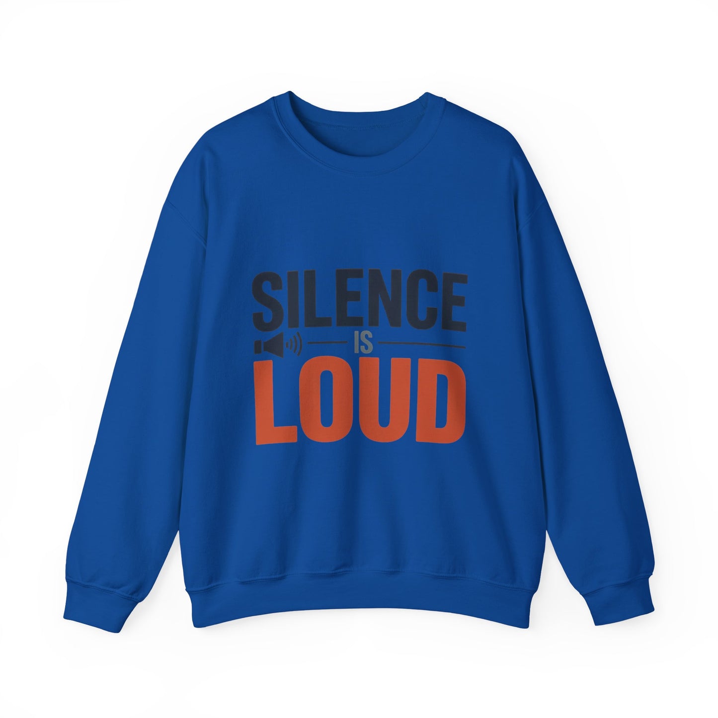 Mens Heavy Blend™ Crewneck Sweatshirt, Silence Is Loud Motivational Mens Sweatshirt