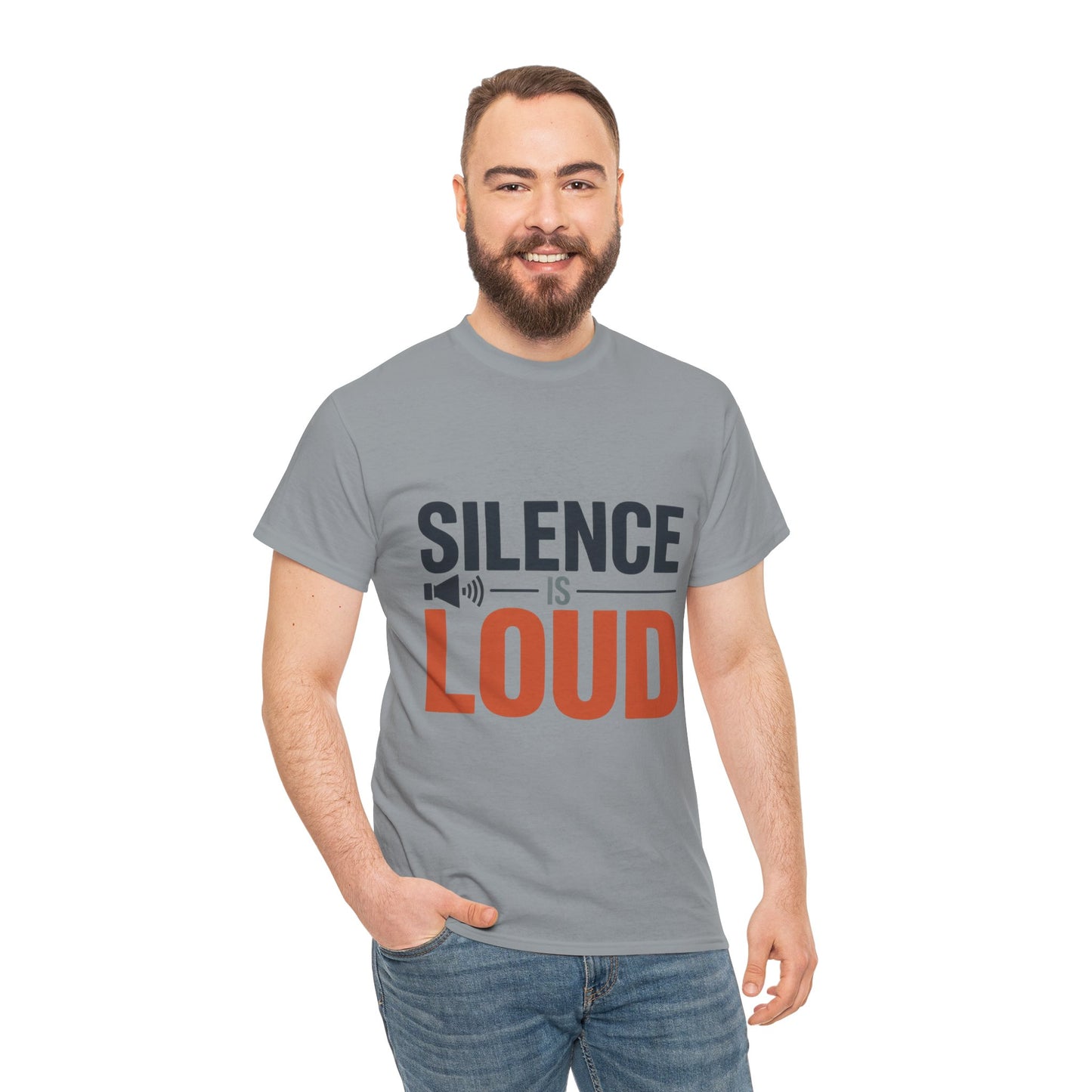 Silence Is Loud Motivational Quote Mens T-Shirt, Silence Tee, ironic Tee, Graphic Tee