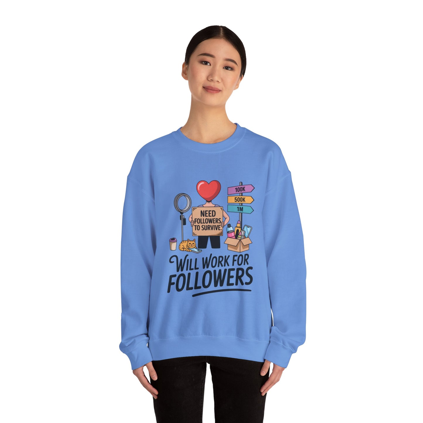 Funny Influencer Womens Sweatshirt, Social Media Sweatshirt, Humor Gifts, Crewneck for Influencers, Casual Wear, Womens Cozy Meme Top