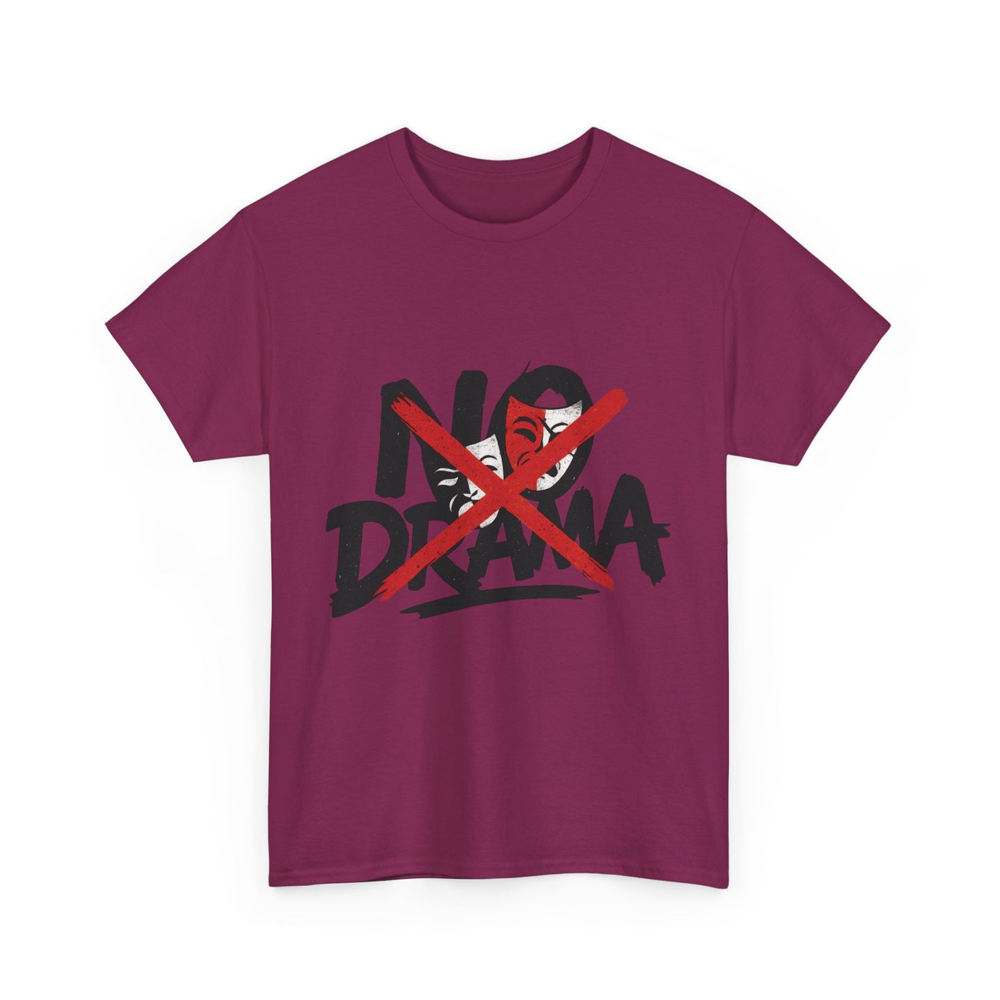 No Drama Unisex Heavy Cotton Tee, Casual Shirt, Gift for Friends, Relaxed Fit, Comfort Wear, Everyday Style