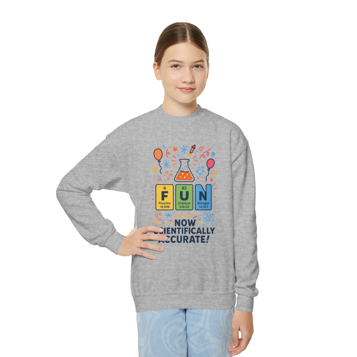 Youth Science Fun Sweatshirt, Perfect for STEM Lovers, Birthday Gift, Cozy Classroom Wear, Youth Crewneck