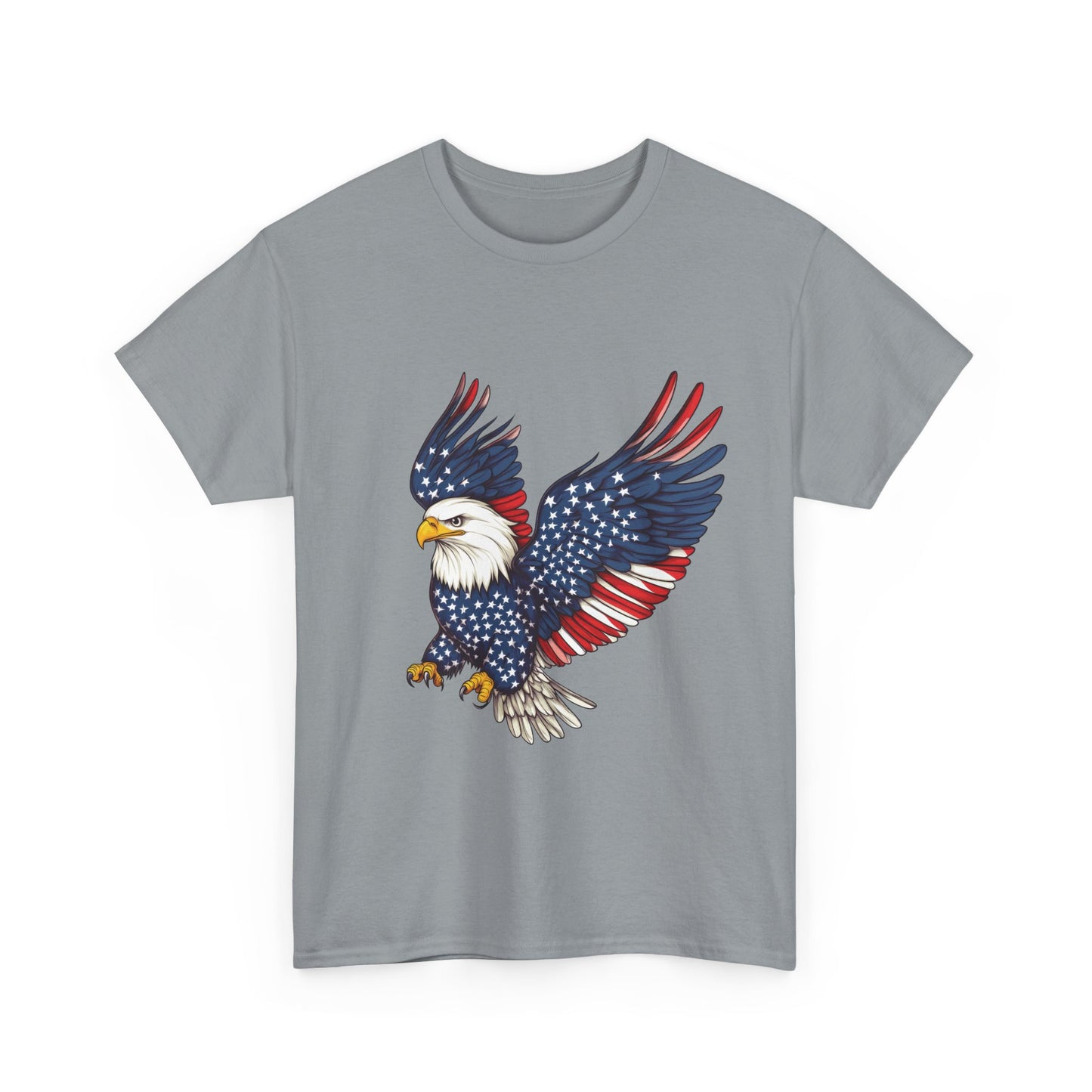 Patriotic Eagle Tee | Unisex Heavy Cotton T-Shirt for Independence Day, Memorial Day, Veterans Day, Gift for Nature Lovers, Casual Wear