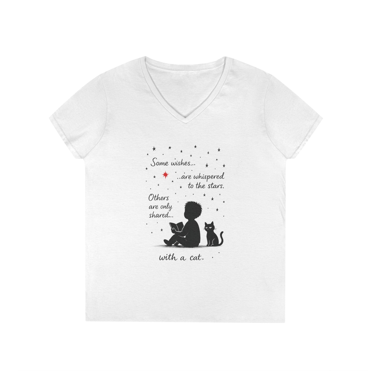 Whimsical Cat Lovers' V-Neck T-Shirt - Perfect Gift for Cat Enthusiasts, Animal Lovers, Birthday, and Pet Owners