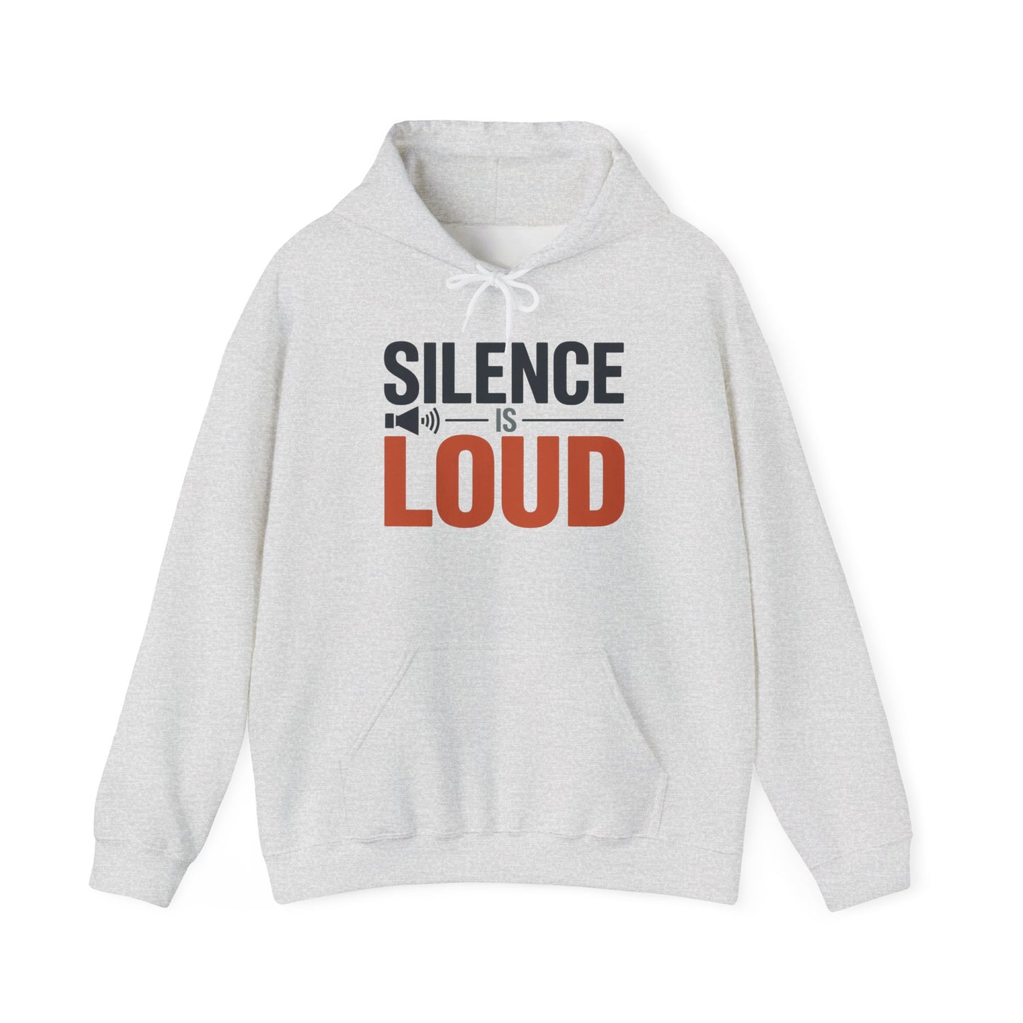 Mens Heavy Blend™ Hooded Sweatshirt, Silence Is Loud Graphic Motivational Mens Hoodie