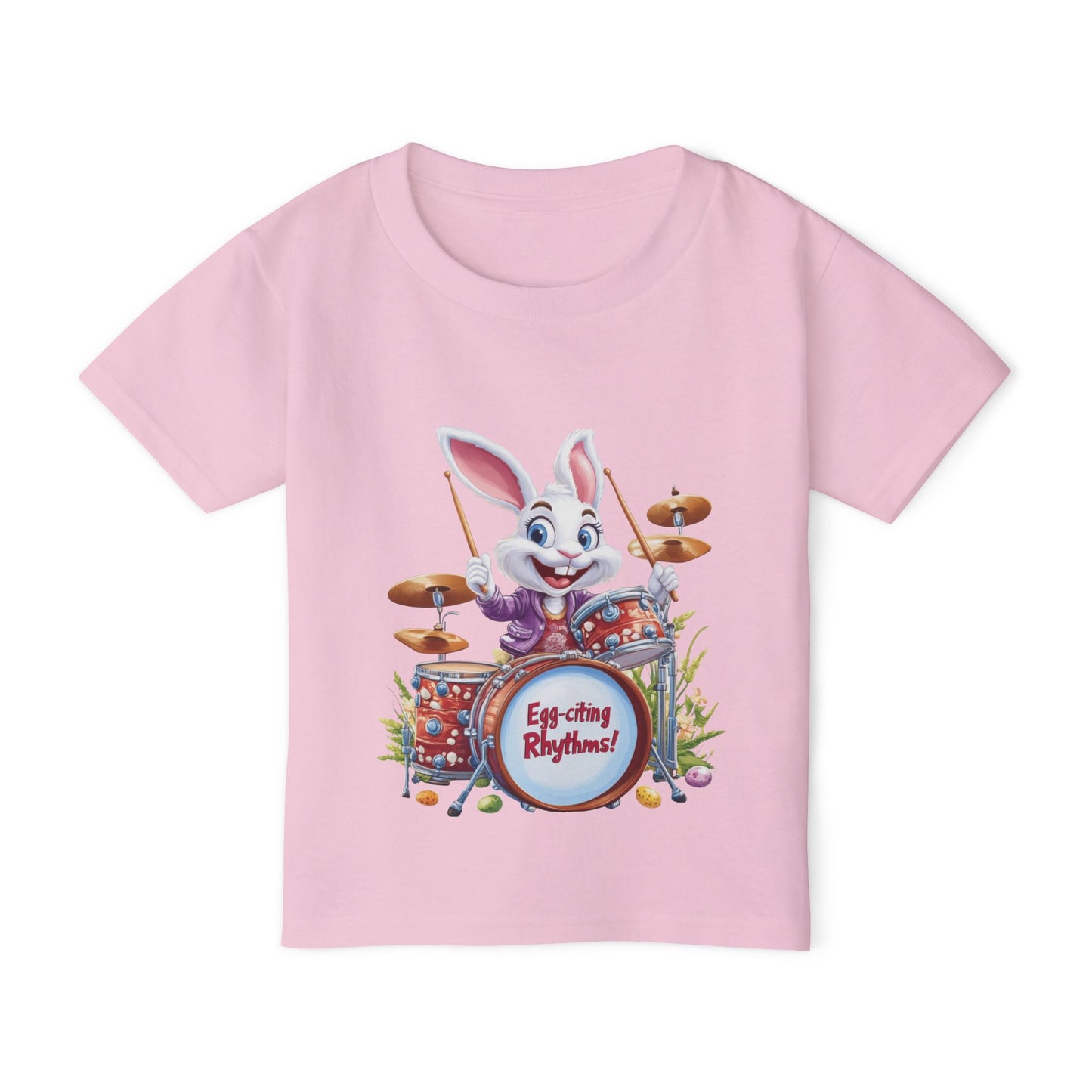 Easter Bunny Drummer Toddler T-Shirt - Fun Spring Apparel, Kids Music Shirt, Egg-citing Rhythms, Perfect Gift for Easter, Toddler Fashion