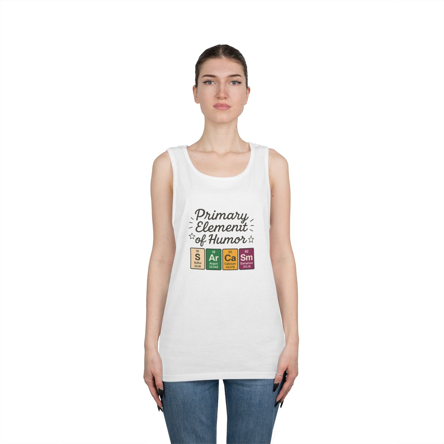 Sarcasm Tank Top for Men, Funny Chemistry Shirt, Science Humor Sleeveless Tee, Nerdy Summer Gym Shirt for Him, Chemistry Elements