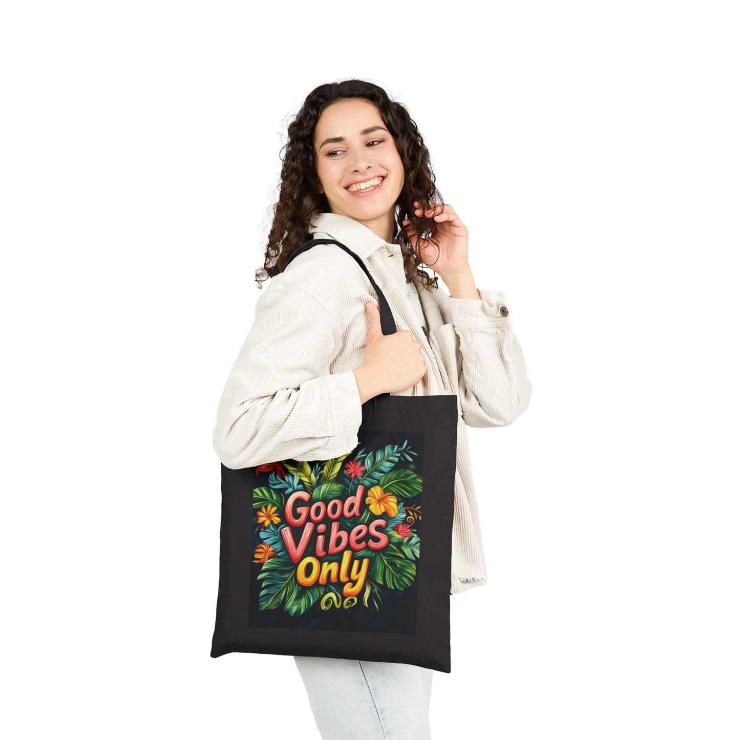 Good Vibes Only Tote Bag | Eco-Friendly Cotton Bag, Beach Bag, Shopper, Gift for Friends, Positive Energy Bag