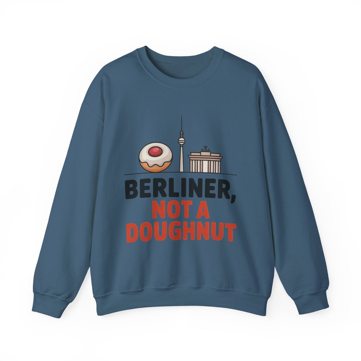 Mens Heavy Blend™ Crewneck Sweatshirt, Berliner Not a Doughnut Funny Berlin Mens Sweatshirt