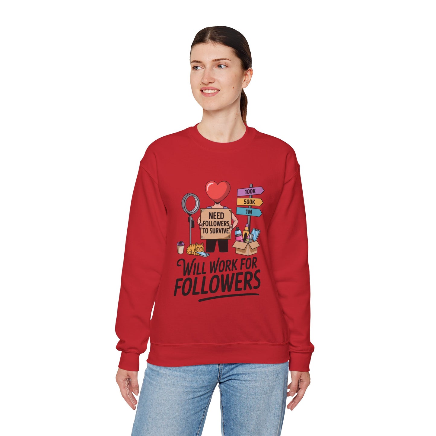 Funny Influencer Womens Sweatshirt, Social Media Sweatshirt, Humor Gifts, Crewneck for Influencers, Casual Wear, Womens Cozy Meme Top