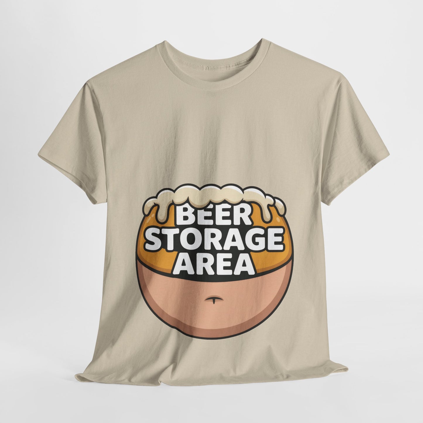 Funny Beer Belly T-Shirt, Beer Storage Area Graphic Tee for Men, Dad Bod Humor Shirt, Beer Lovers Gift, Drinking Gift, Party Apparel