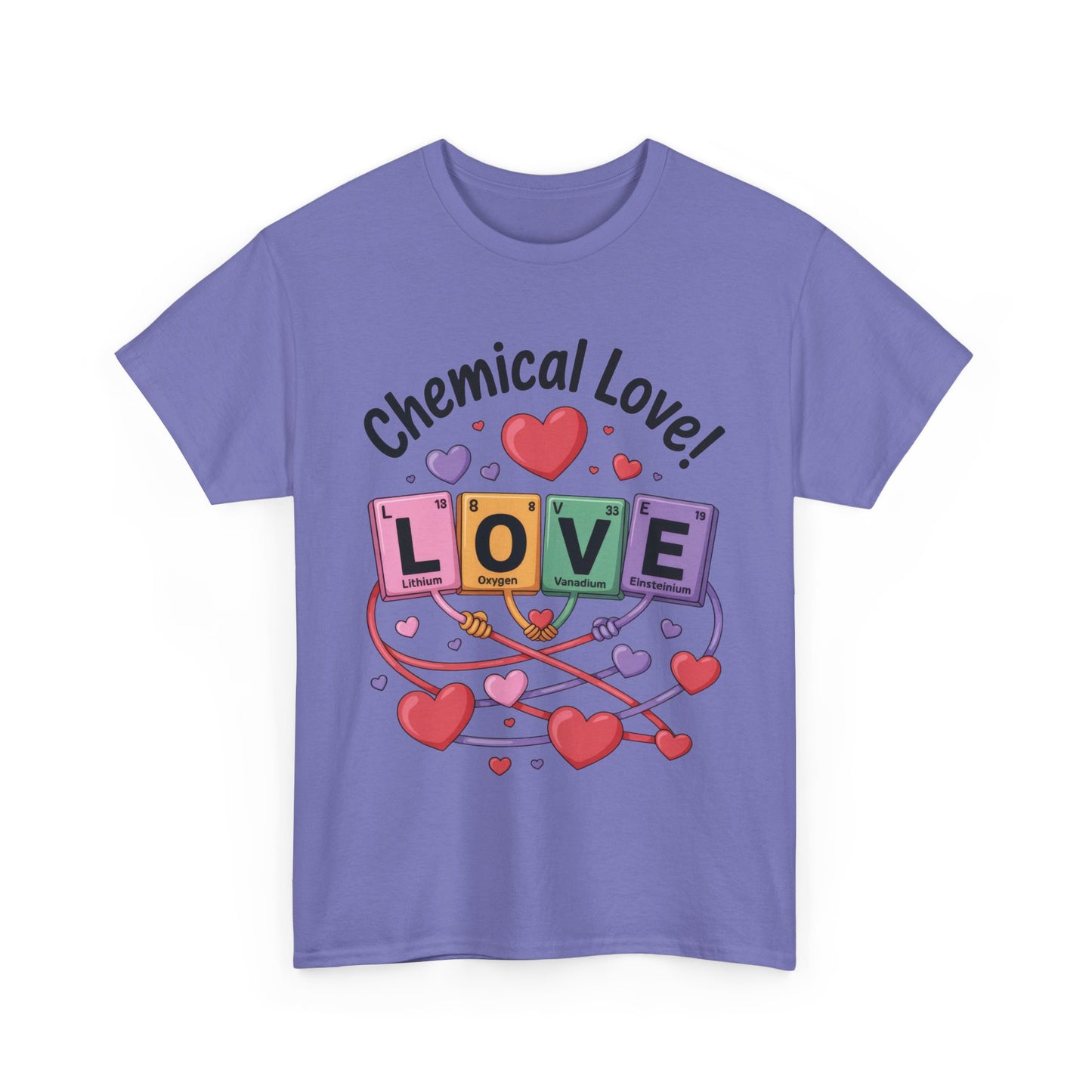 Chemical Love Unisex Heavy Cotton Tee, Cute Couple Shirt, Science Lovers Apparel, Valentines Day Top, Chemistry Lover Gift, Element Table