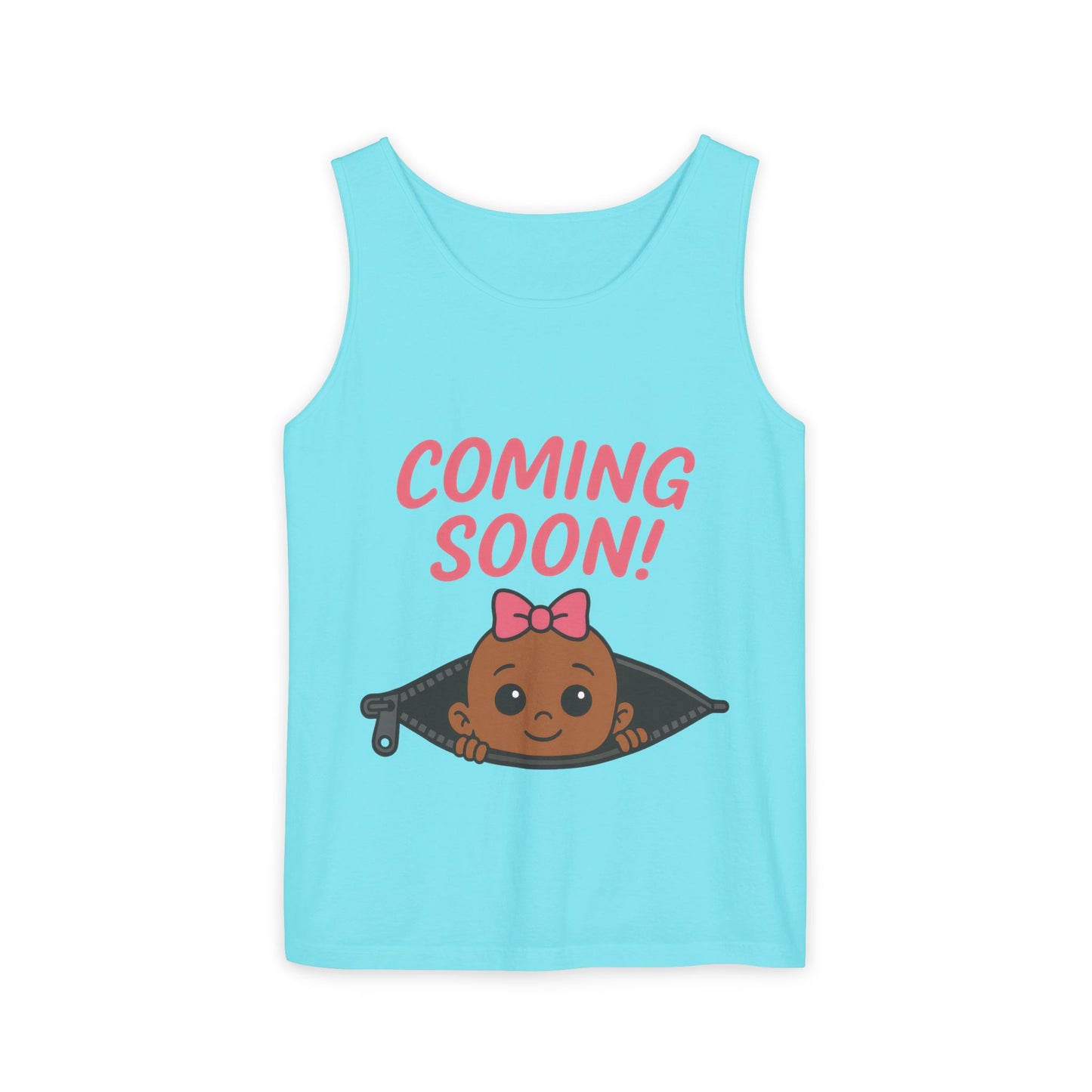 Coming Soon Maternity Tank Top, Cute Baby Girl Pregnancy Announcement Shirt, Expecting Mom Gift, Gender Reveal Tank, Baby Shower Gift