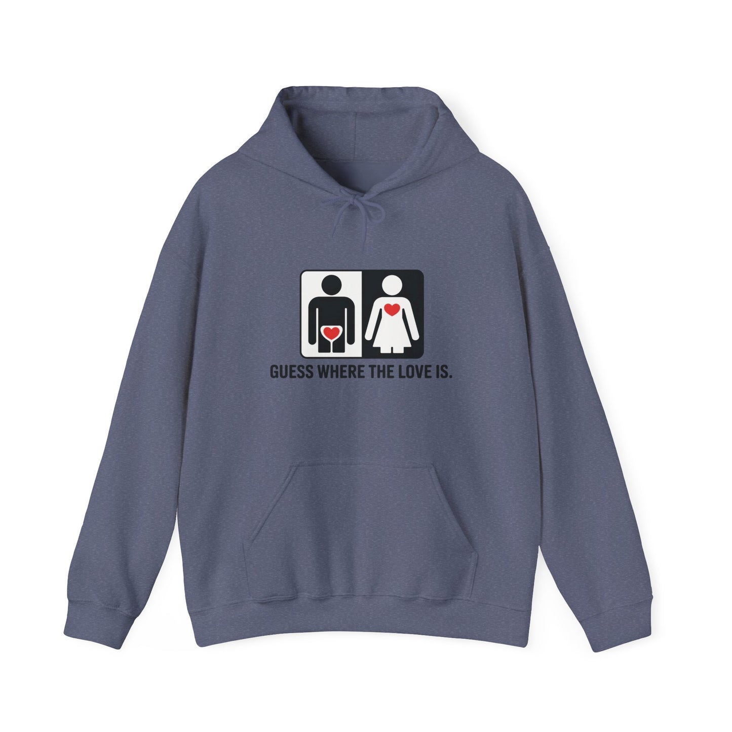 Guess Where the Love Is Hoodie, Cute Couples Hoodie, Valentines Day Gift, Matching Outfits, Witty Relationship Hoodie, Love Joke Graphic