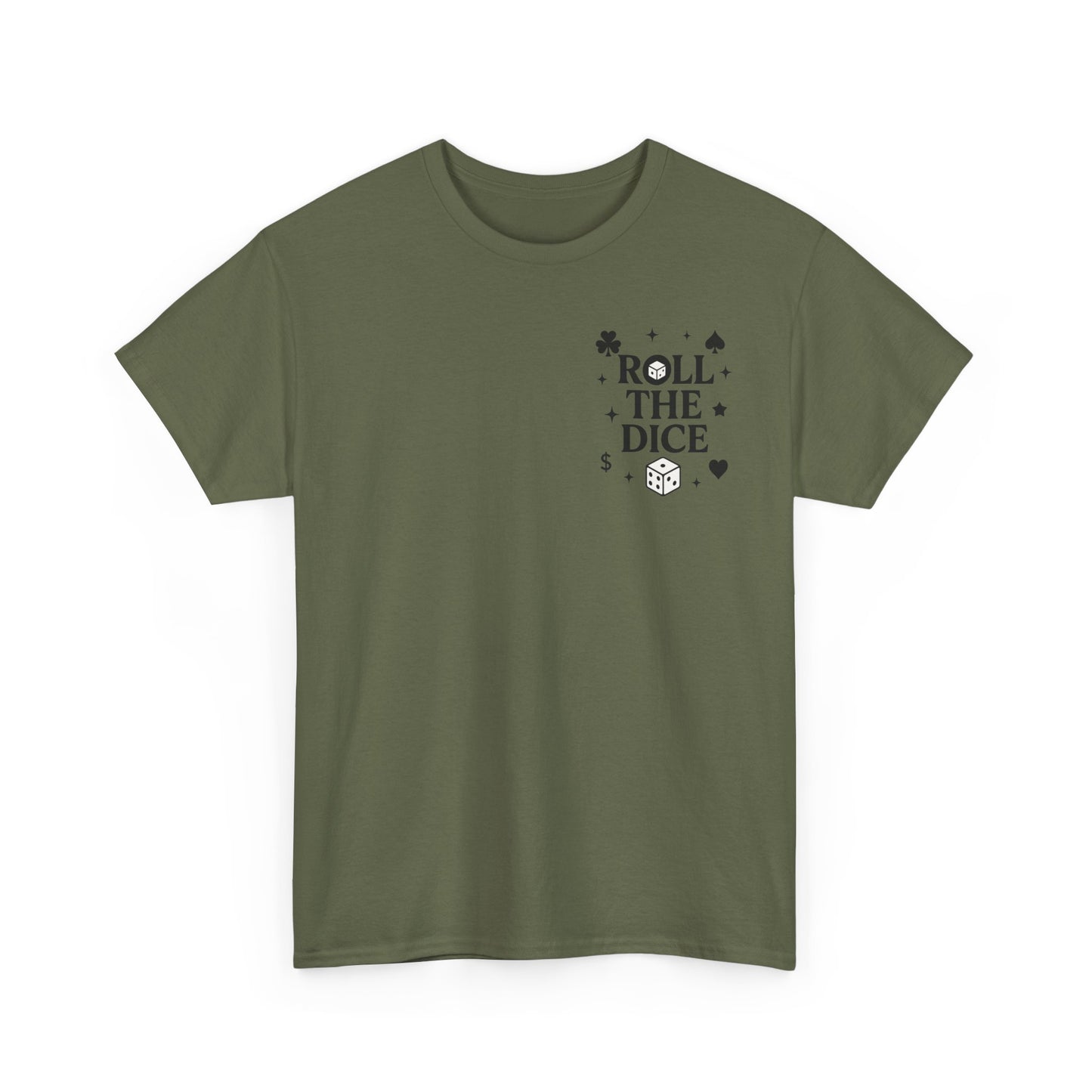 Queen of Luck Front & Back Print unisex T-Shirt, Roll the Dice Tee for Men, Vintage Gambling Shirt, Casino Gift, Poker Gift, Card Games Gift