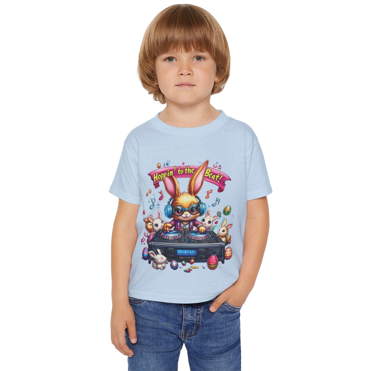 DJ Bunny Easter Toddler T-Shirt - Fun Music Bunny Tee for Kids Ages 2 - 6, Hoppin to the Beat Design, Cute Spring Holiday Gift Idea