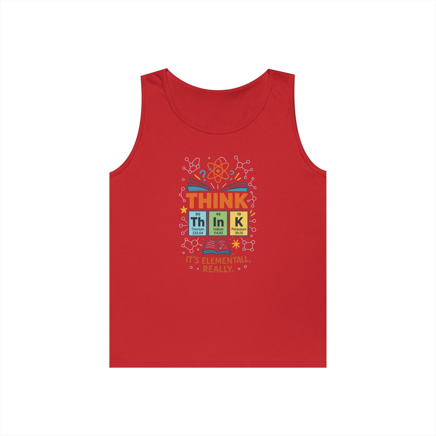 Think Tank Top for Men, Nerdy Chemistry Shirt, Periodic Table Funny Science Tank, Geeky STEM Gift for Him, Science Lovers Gift