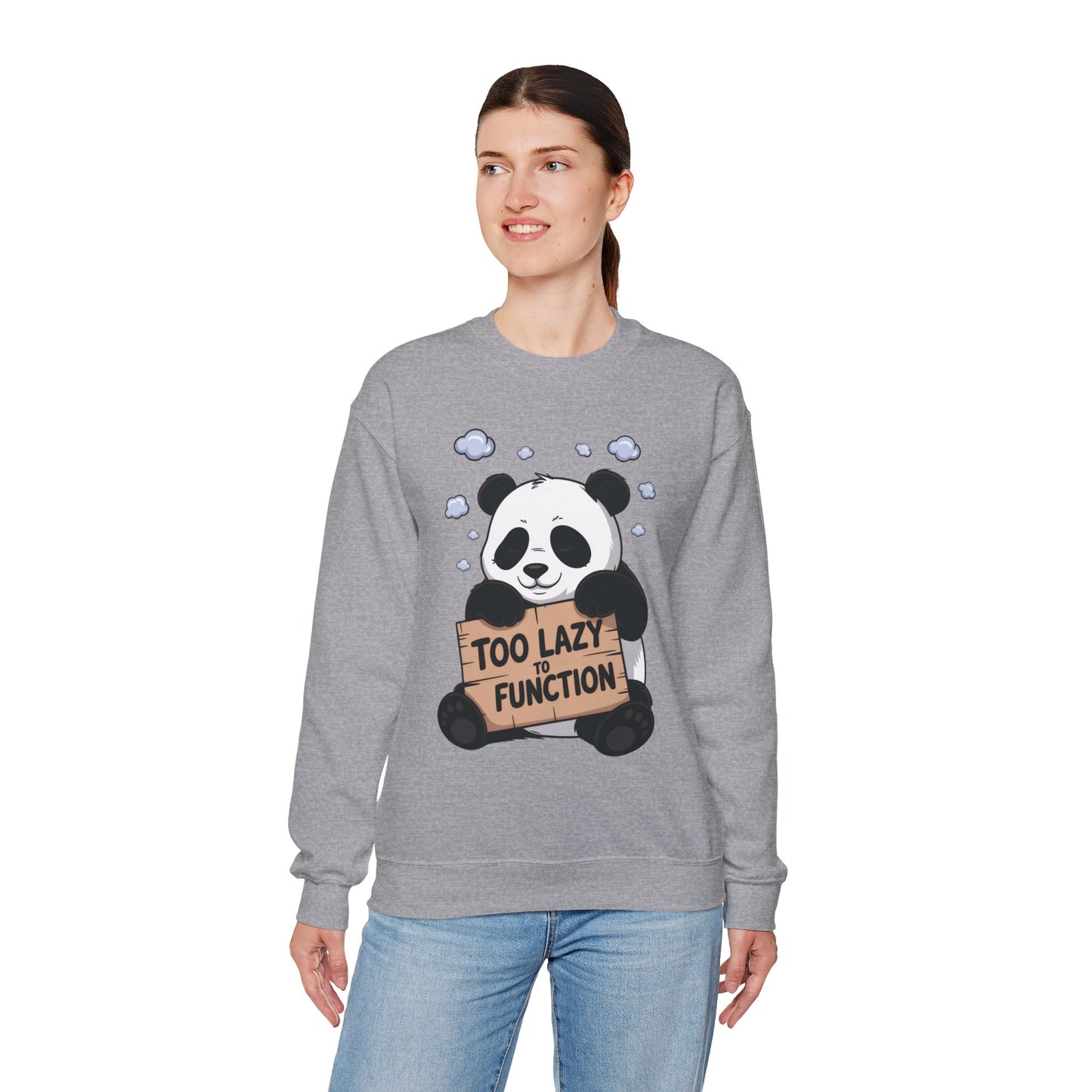 Panda Lazy Crewneck Sweatshirt - Funny Gift for Relaxation, Cute Animal Apparel for Cozy Days, Perfect for Fall and Winter