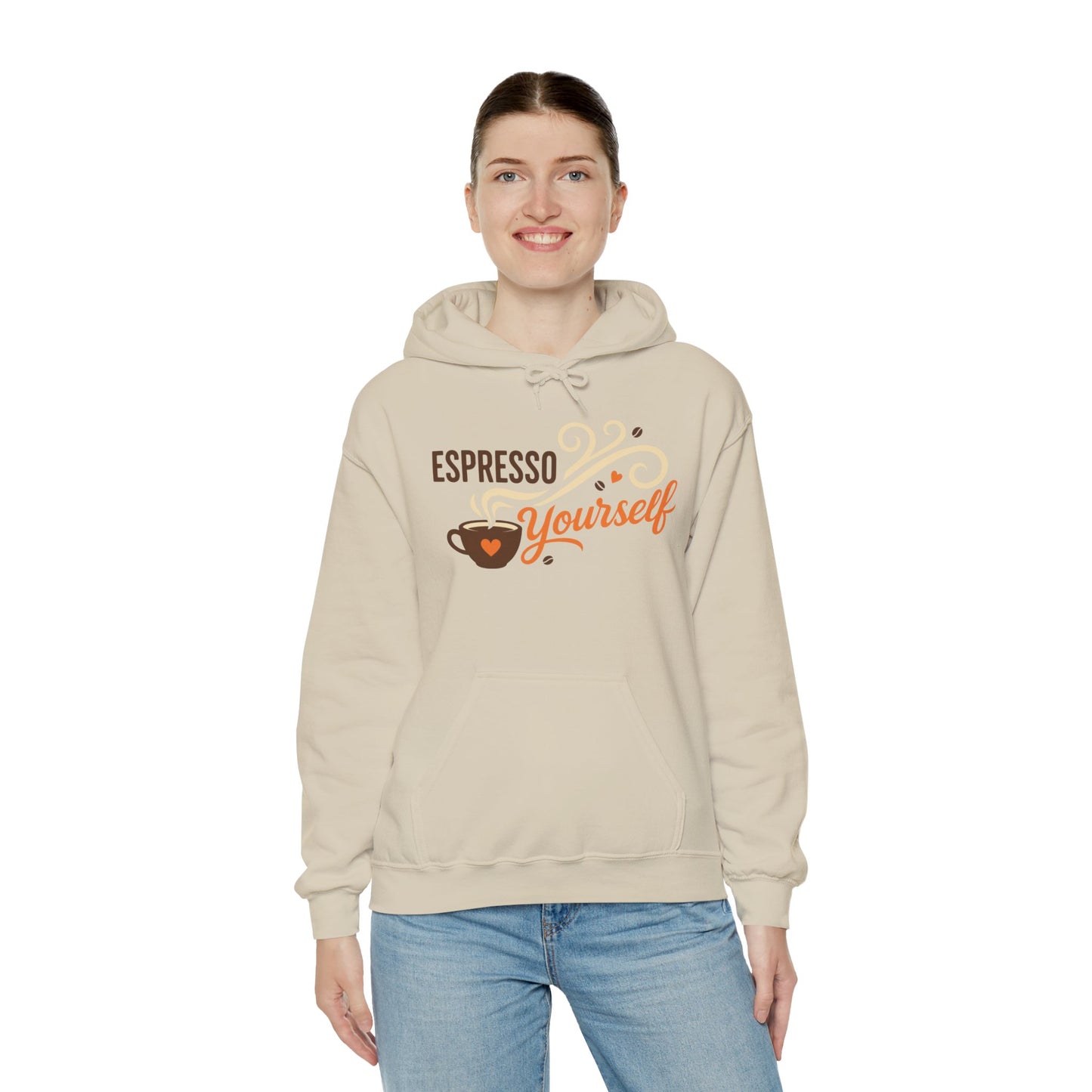 Espresso Yourself Coffee Hoodie, Funny Womens Barista Gift, Cozy Cafe Sweatshirt