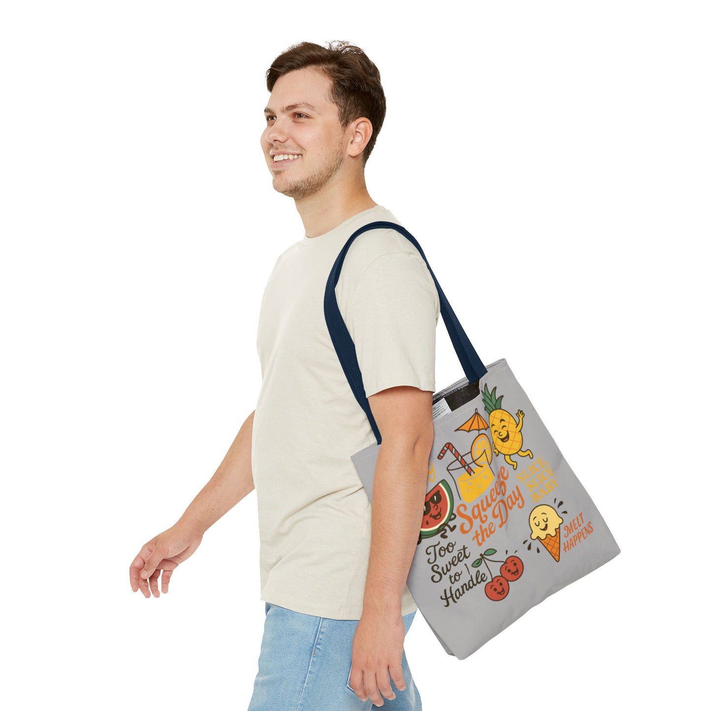 Juicy Summer Tote Bag, Fun Beach Carryall, Perfect for Grocery Shopping, Reusable Market Tote, Cute Gift for Fruit Lovers, Large Tote Bag