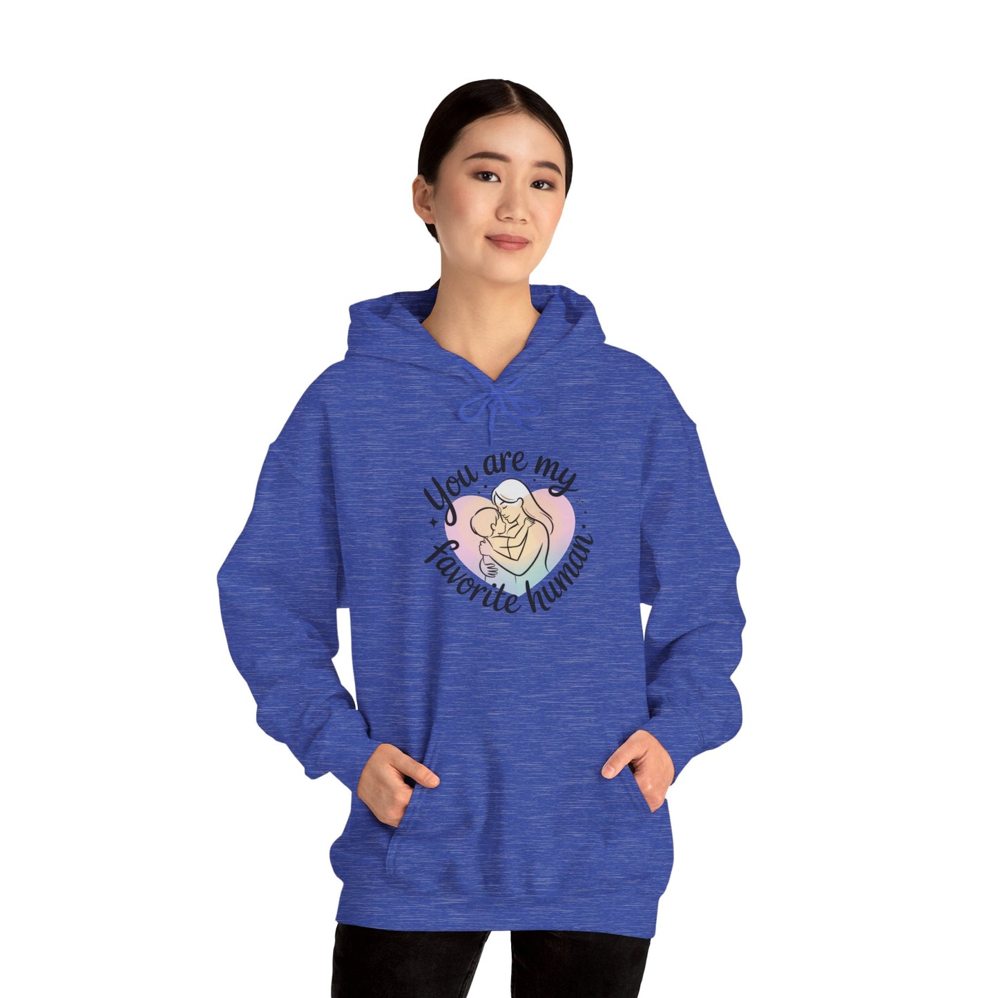 You Are My Favorite Human Hoodie, Cute Mom and Baby Pastel Design, Mothers Day Hooded Sweatshirt Gift