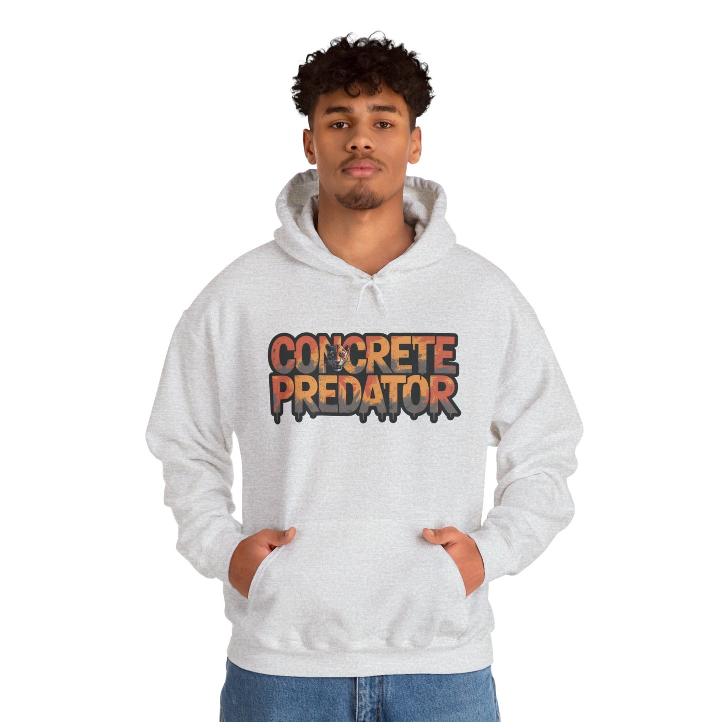 Mens Heavy Blend™ Hooded Sweatshirt, Concrete Predator Panther Hoodie Mens Urban Streetwear