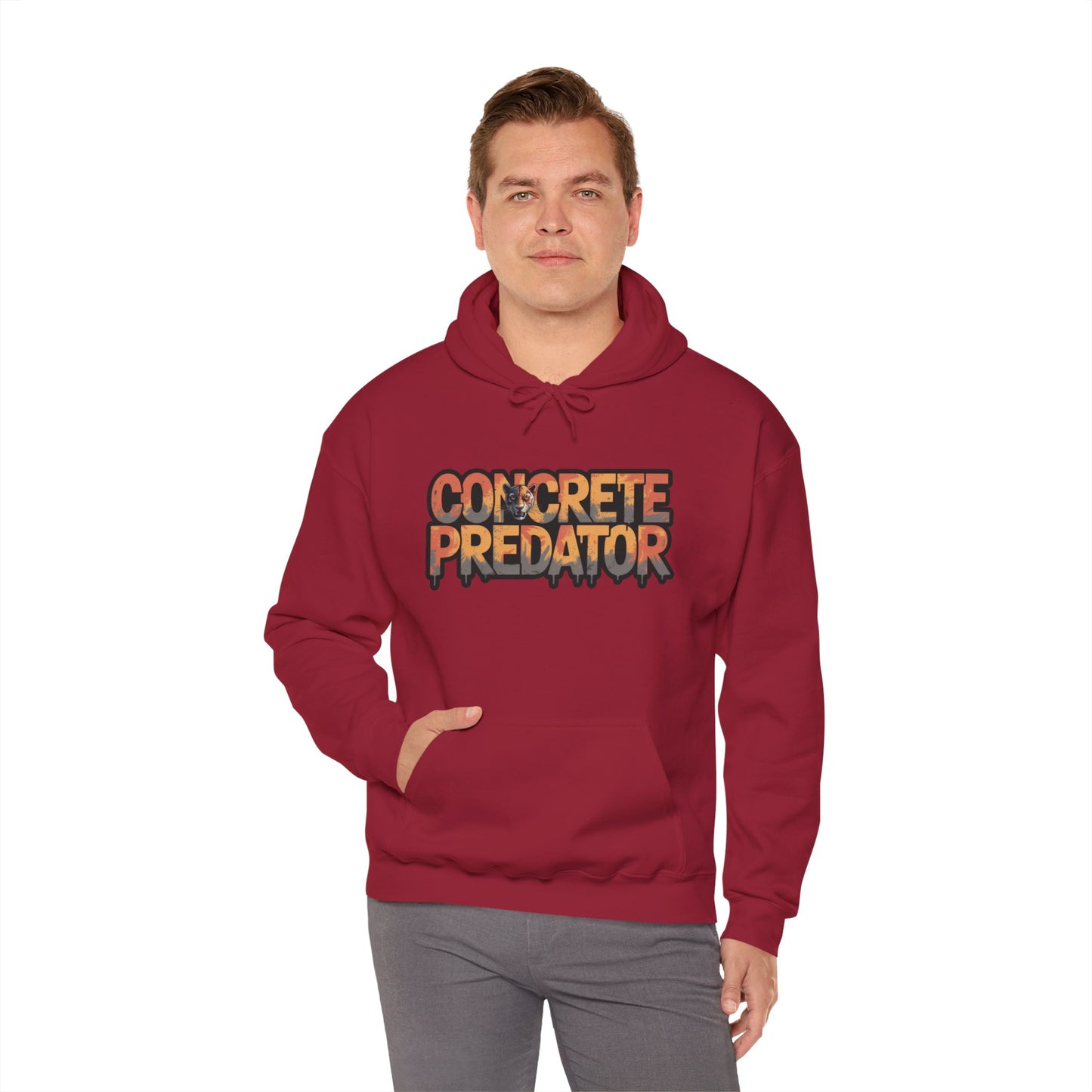 Mens Heavy Blend™ Hooded Sweatshirt, Concrete Predator Panther Hoodie Mens Urban Streetwear