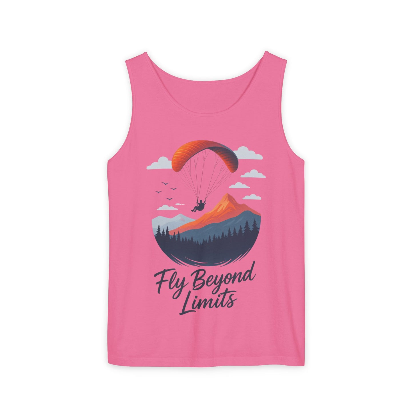 Adventure-Inspiring Fly Beyond Limits Unisex Tank Top, Summer Casual Wear, Outdoor Enthusiast Gift, Travel Apparel, Motivational Gift