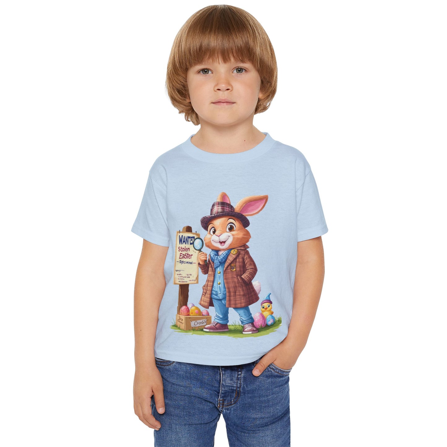 Detective Bunny Toddler T-Shirt - Fun Easter Egg Hunt Shirt for Kids, Cute Mystery Bunny Design, Spring Holiday Cotton Tee, Easter Gift Tee