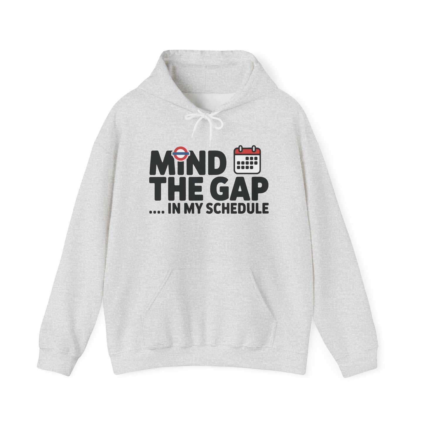 Men's Hoodie Funny Mind The Gap, London Tube Inspired Office Humor Hoodie, Comfy Graphic Sweatshirt