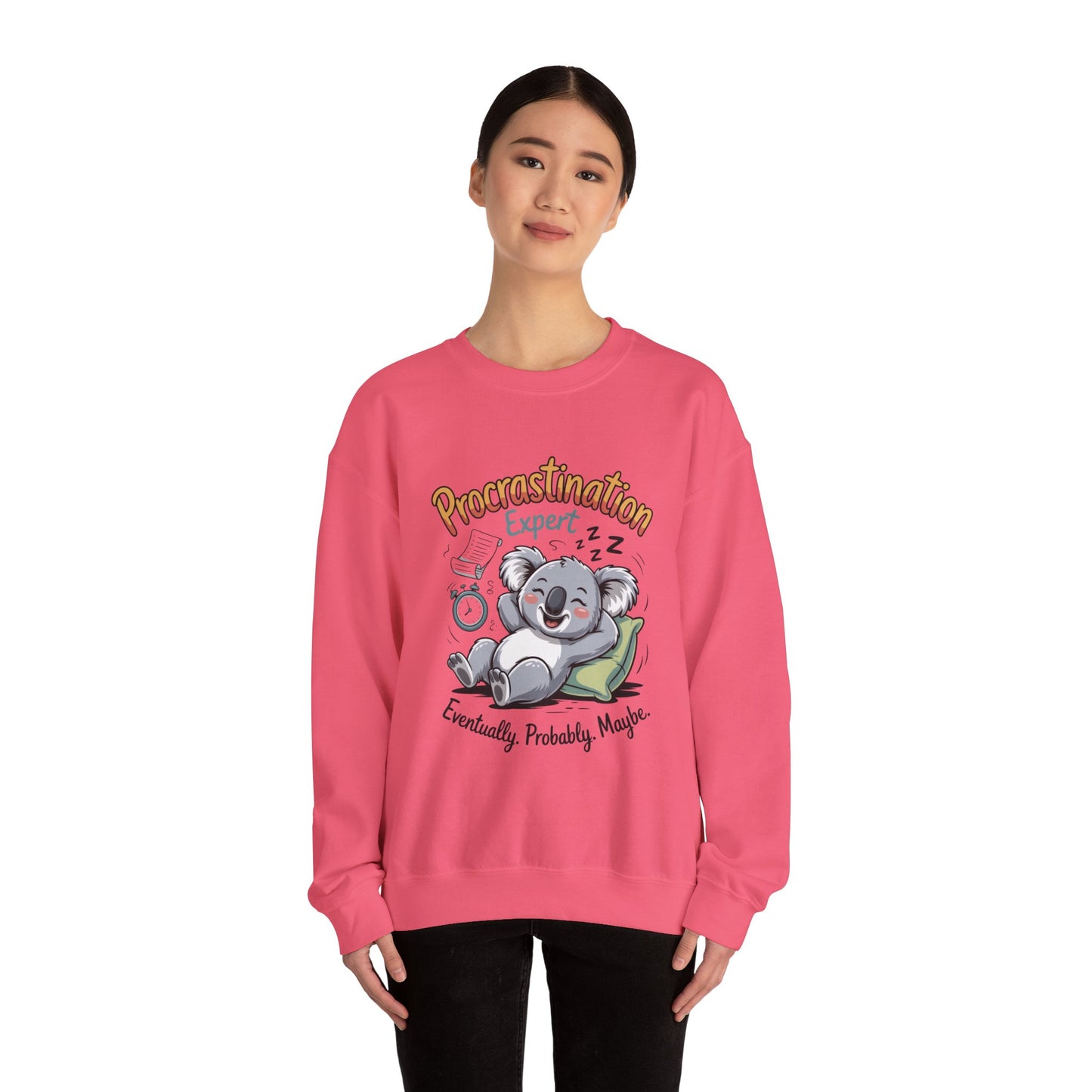 Procrastination Expert Womens Sweatshirt, Funny Crewneck, Cozy Gift for Students, Lazy Day Apparel, Womens Sweatshirt for Relaxation