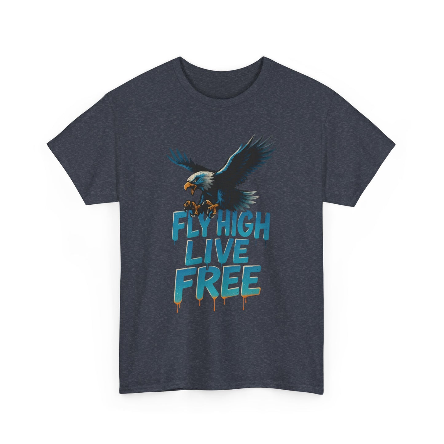 Fly High Live Free Eagle Graphic Mens T-Shirt, Eagle Tee, Fly Free Tee, Wild Flight