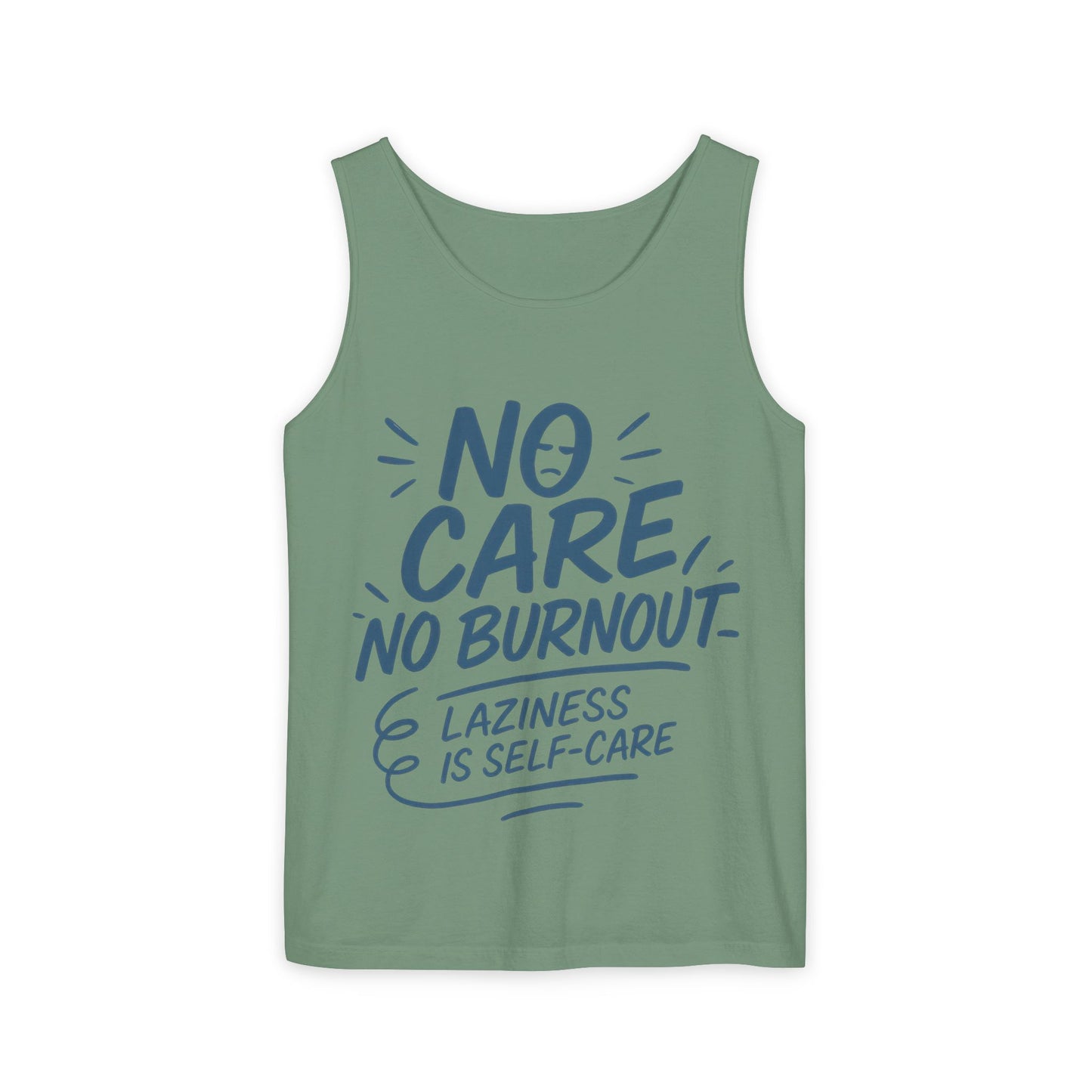 Mens Lazy Life Tank Top, No Care No Burnout Funny Quote, Workout Gym Sleeveless Shirt, Humor Gift for Him, Gift for Mental Health Awareness