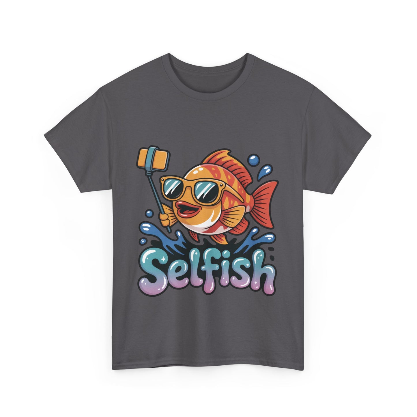 Funny Selfie Fish Graphic Womens T-Shirt, Playful Pun Gift for Her, Summer Vibes, Unique Beach Shirt, Outdoor Adventures