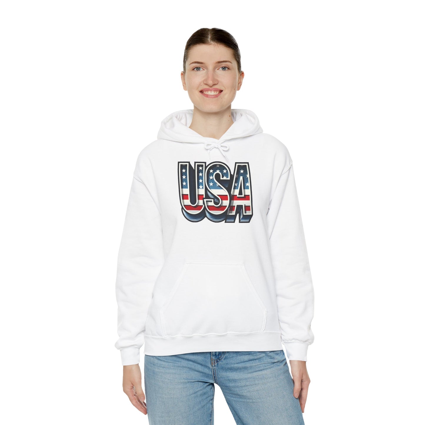 USA Flag Unisex Hoodie, Patriotic Sweatshirt, Independence Day Gift, American Pride Apparel, Casual Layering