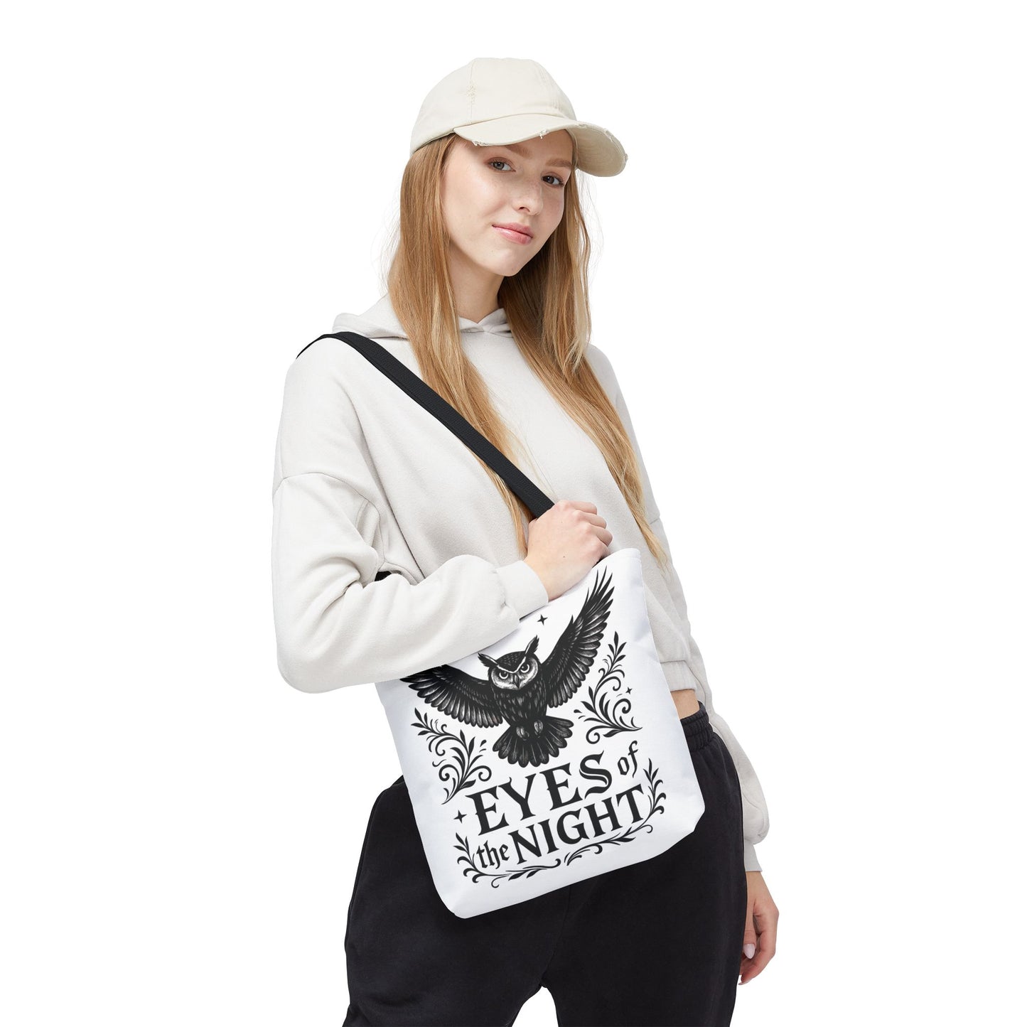 Eyes of the Night Owl Tote Bag, Artsy Shopping Bag, Eco-Friendly Carryall, Unique Gift for Animal Lovers, Halloween Decor, Beach Tote
