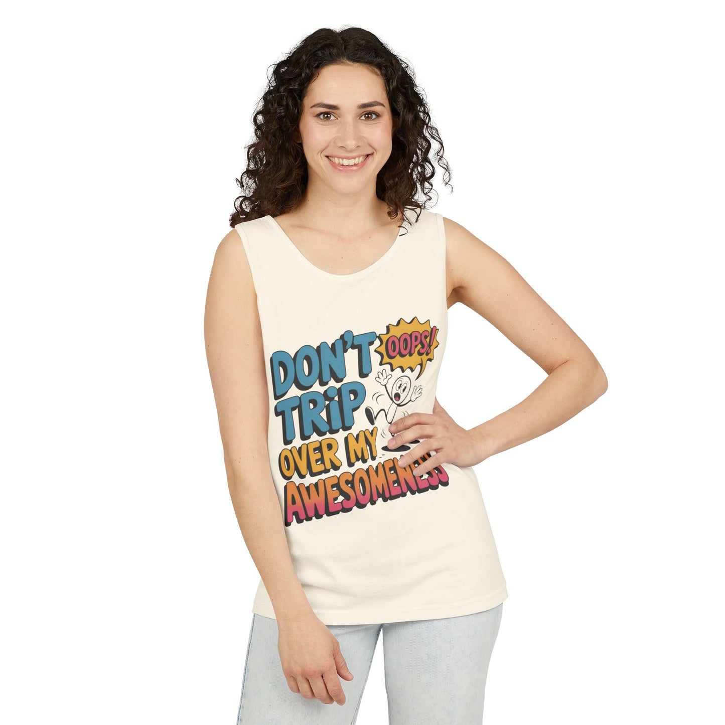 Funny Graphic Tank Top, Don't Trip Over My Awesomeness Tank, Womens Cotton Tank for Casual Wear, Gift for Friends, Birthday Gift, Humor Tee