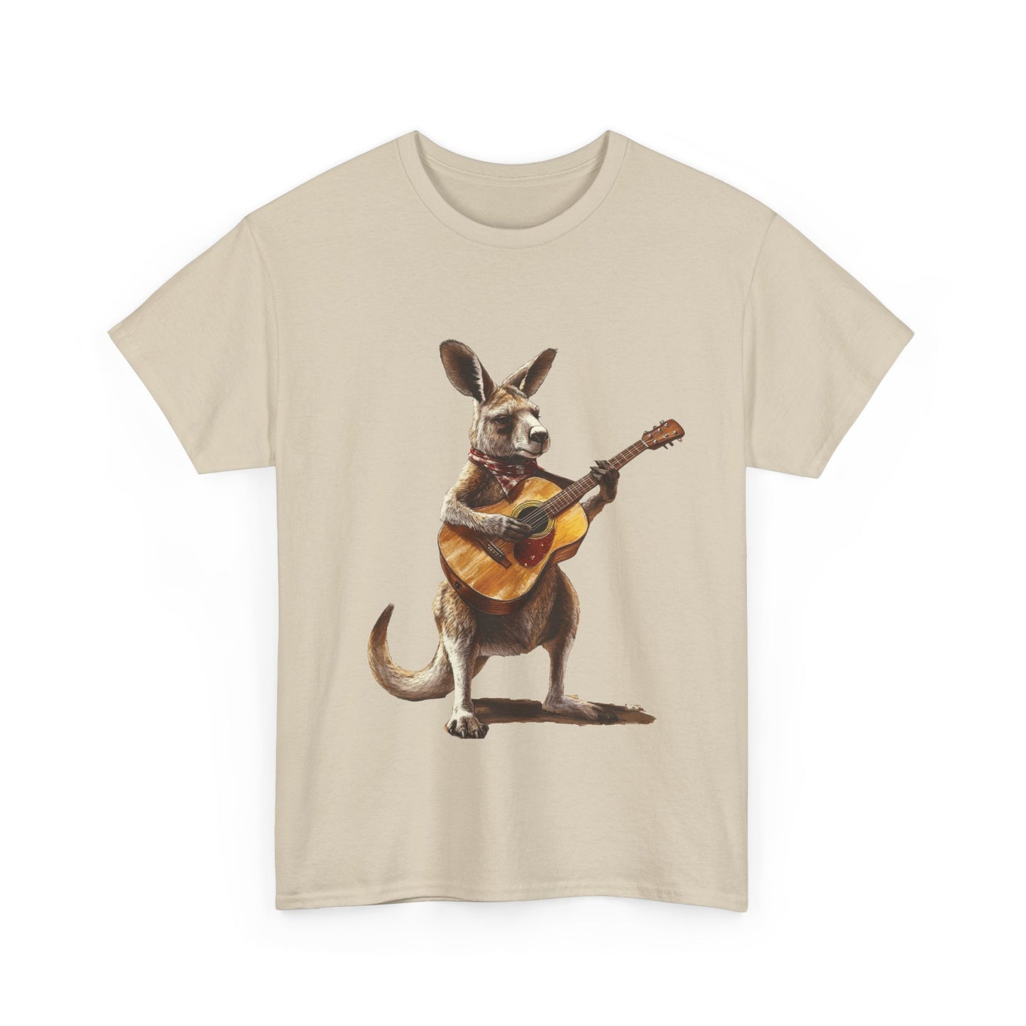 Kangaroo Musician Tee, Fun Graphic Shirt, Unisex Cotton Tee, Gift for Music Lovers, Aussie Music Lover Gift, Guitar Playing Kangaroo T-Shirt