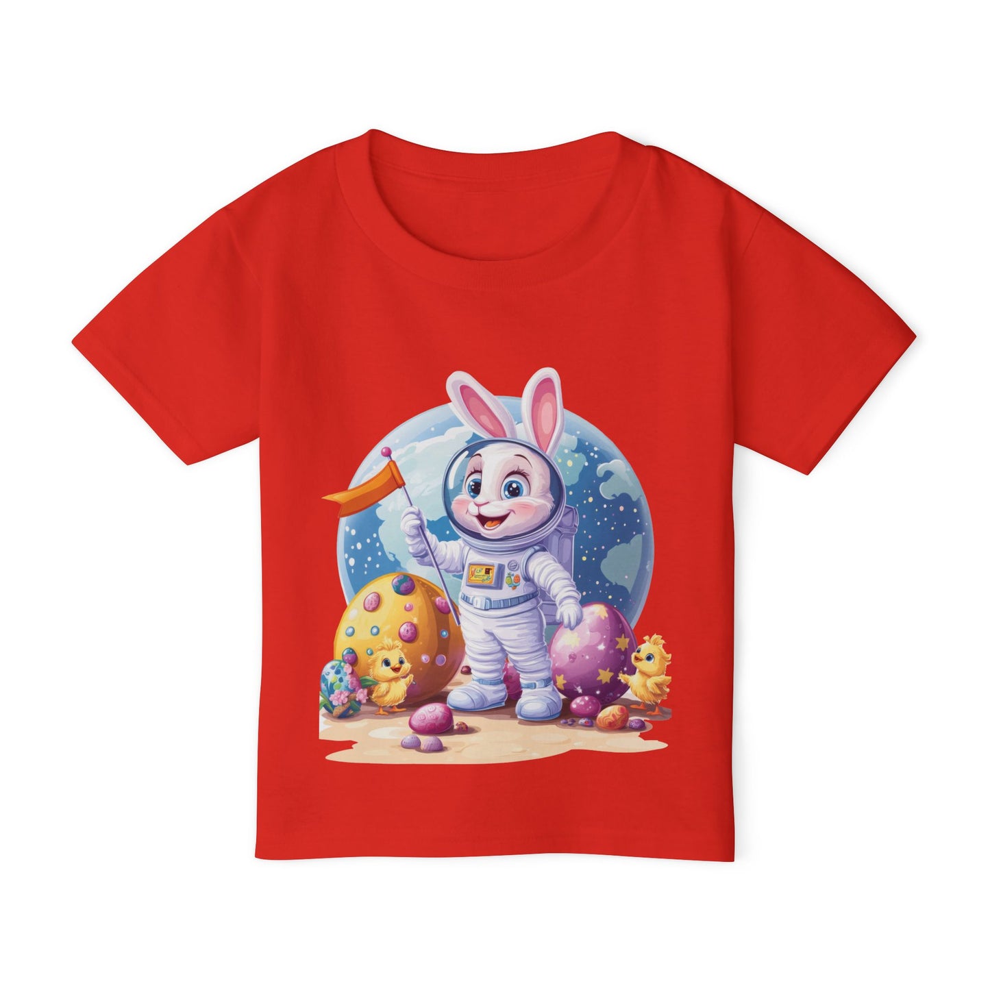 Kids Easter Astronaut Bunny T-Shirt, Space Bunny with Eggs, Galaxy Adventure Tee, Cute Bunny Gift for Boys and Girls, Easter Gift Toddler