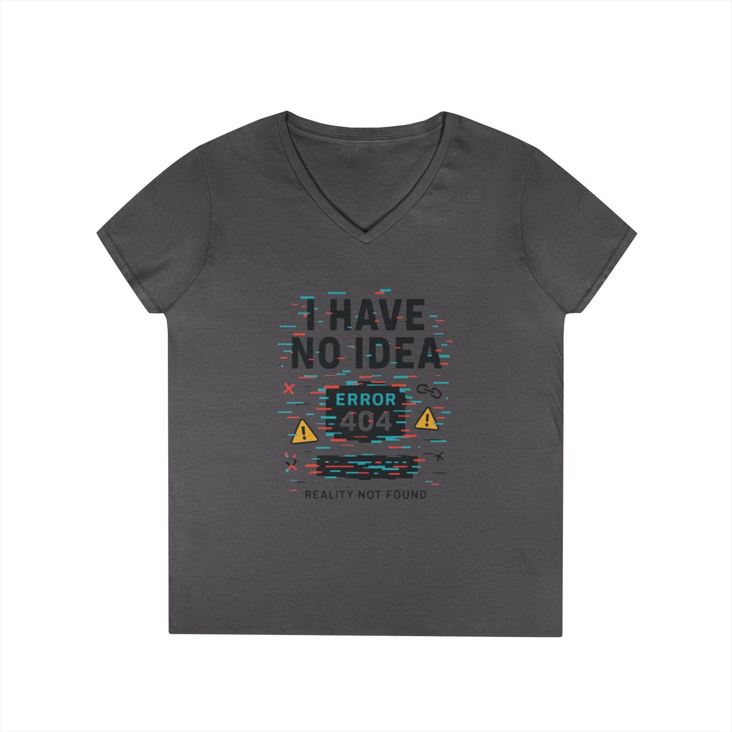Error 404 V-Neck T-Shirt, Funny Tee, Casual Wear, Gift for Tech Lovers, Geeky Humor Shirt, Unique Birthday Present