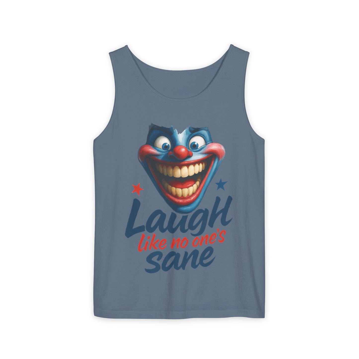 Laugh Out Loud Unisex Tank Top, Funny Graphic Top, Humor Shirt, Summer Apparel, Gift for Clowns, Party Wear