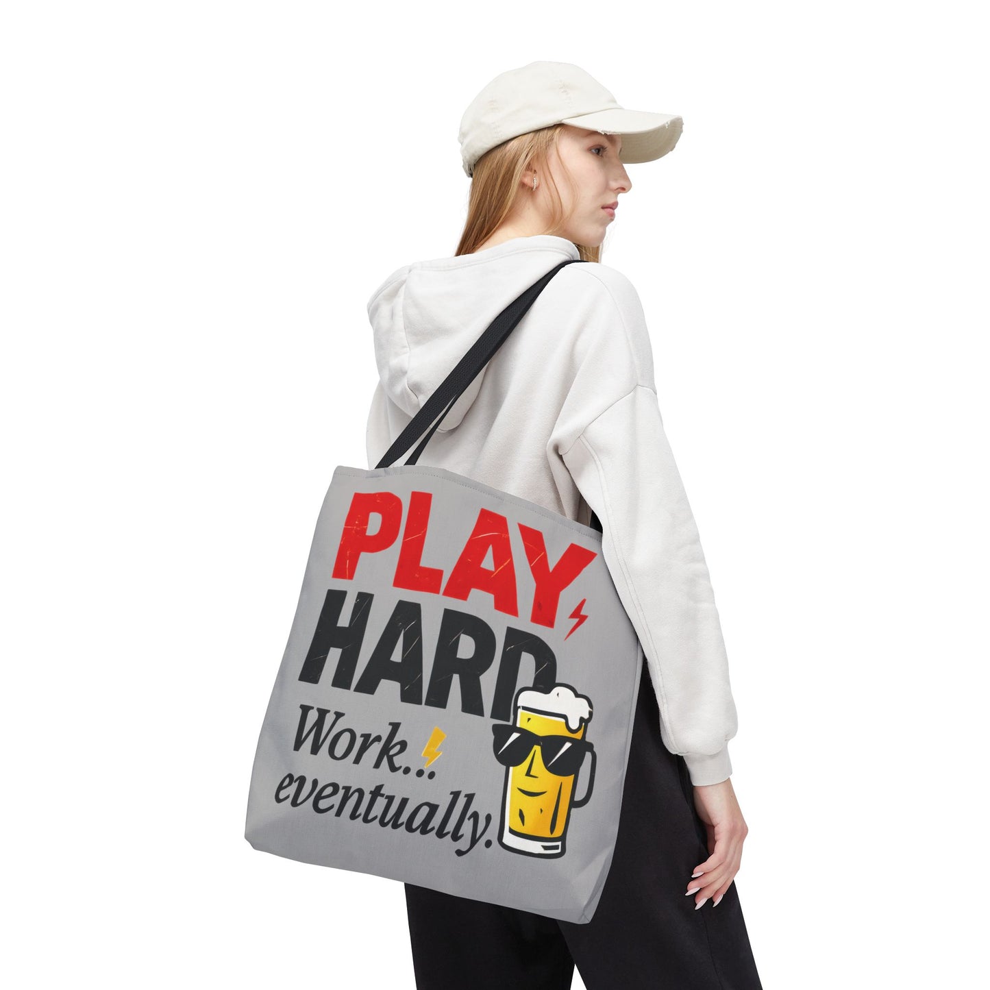 Play Hard Tote Bag - Fun, Stylish, Tote for Work & Play, Summer, Gift, Beach Bag, Everyday Carry, Beach Weekender Bag, large canvas bag