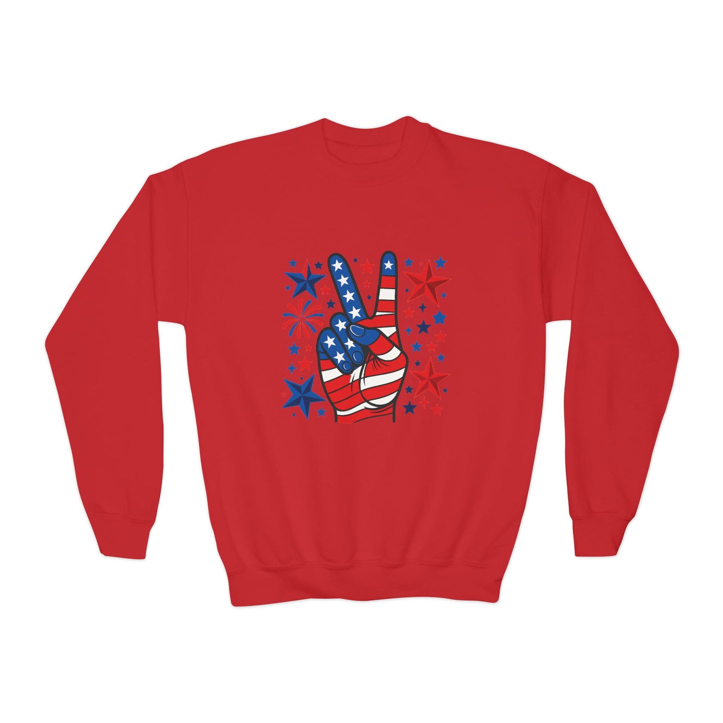 Patriotic Youth Crewneck Sweatshirt - Perfect for Independence Day, Camp, Summer Celebrations, School Spirit, and Everyday Comfort