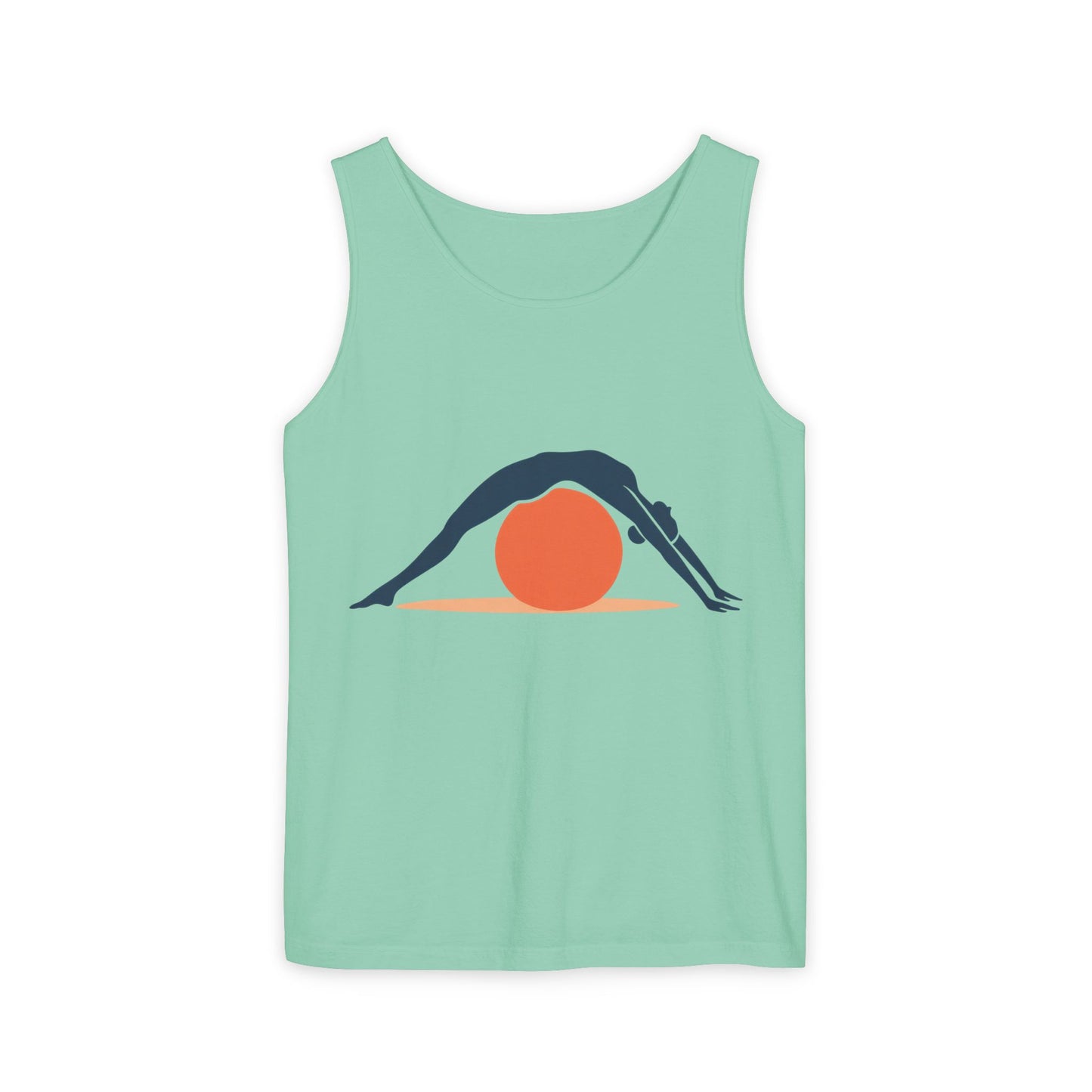 Womens Garment-Dyed Tank Top, Womens Pilates Tank Top, Yoga Fitness Graphic Top, Cute Workout Activewear Shirt