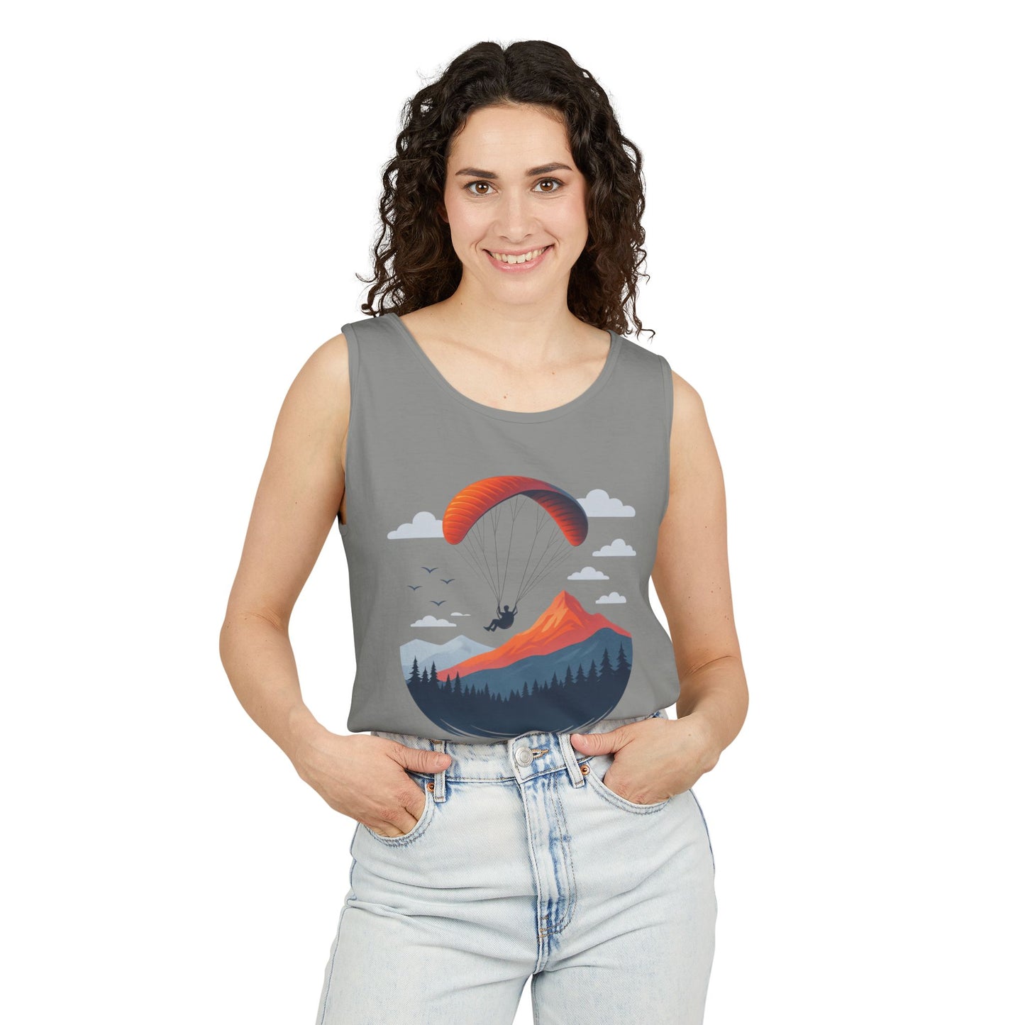 Adventure-Inspiring Fly Beyond Limits Unisex Tank Top, Summer Casual Wear, Outdoor Enthusiast Gift, Travel Apparel, Motivational Gift
