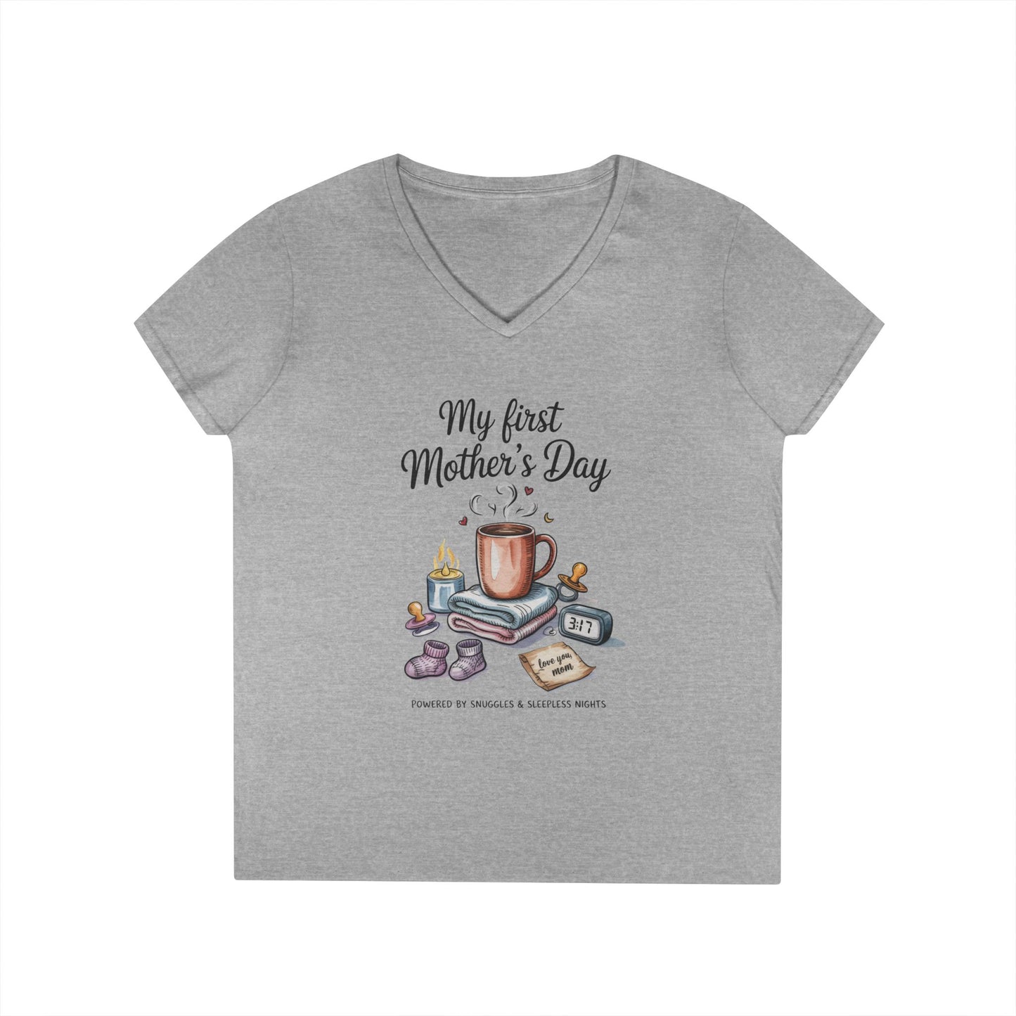My First Mother's Day V-Neck T-Shirt, Cute Maternity Gift, Mother's Day Shirt, New Mom Outfit, Baby Shower Tee, New Mom Gift Tee
