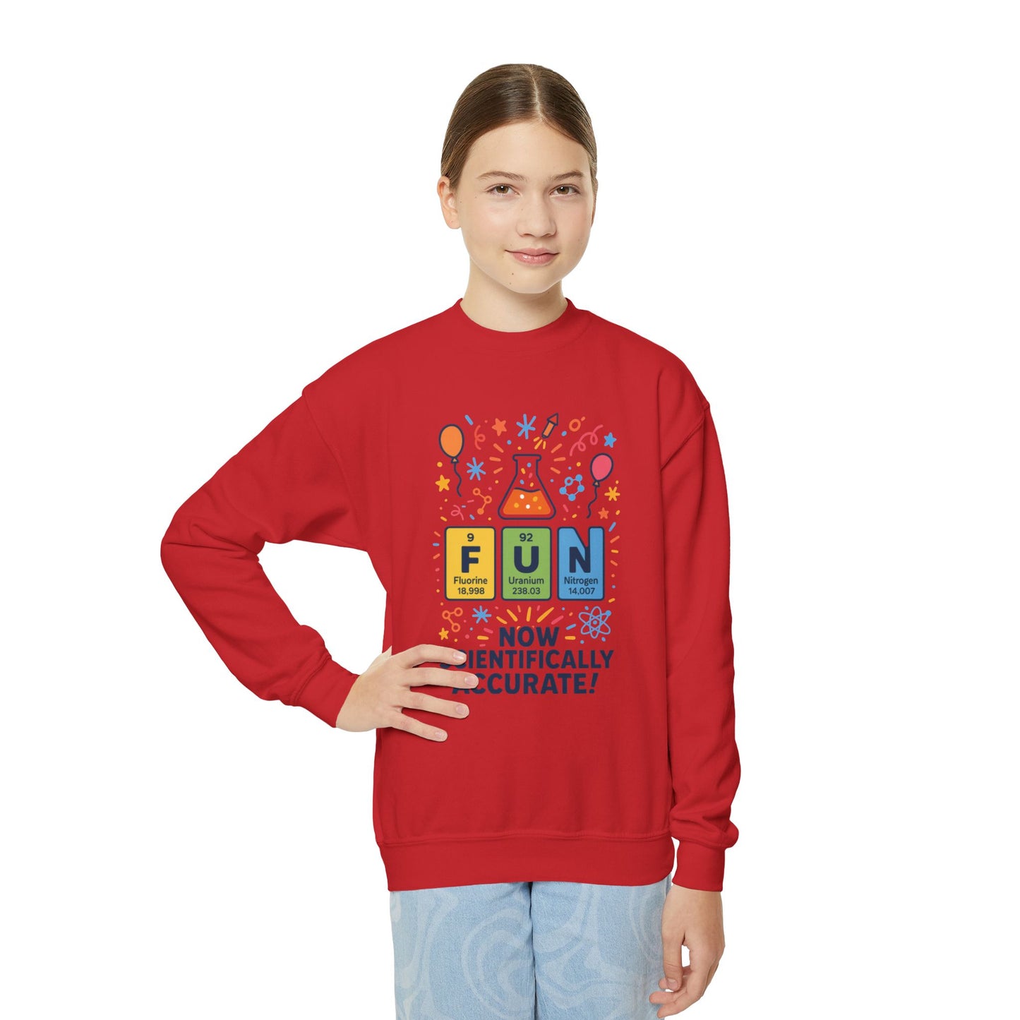 Youth Science Fun Sweatshirt, Perfect for STEM Lovers, Birthday Gift, Cozy Classroom Wear, Youth Crewneck