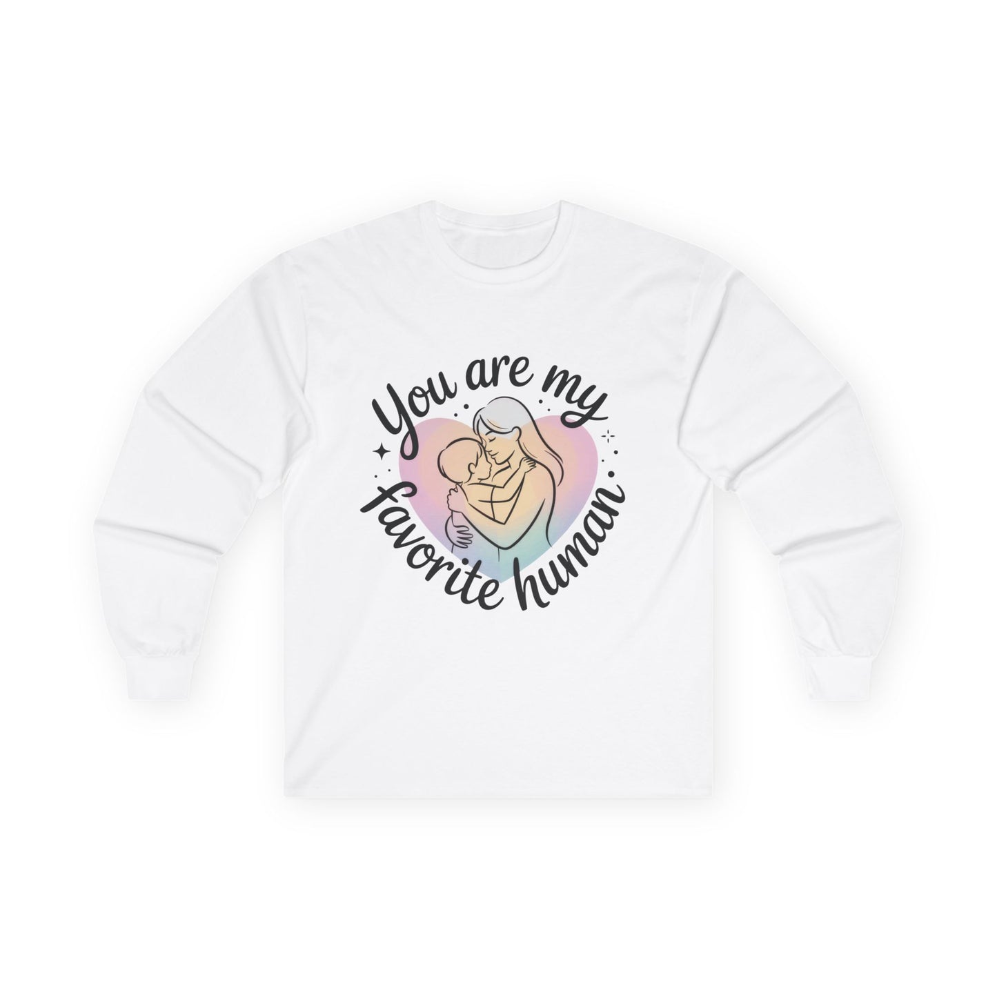 You Are My Favorite Human Mom and Baby Shirt, Unisex Ultra Cotton Long Sleeve Tee, Mother's Day Gift, Cute Heart Design