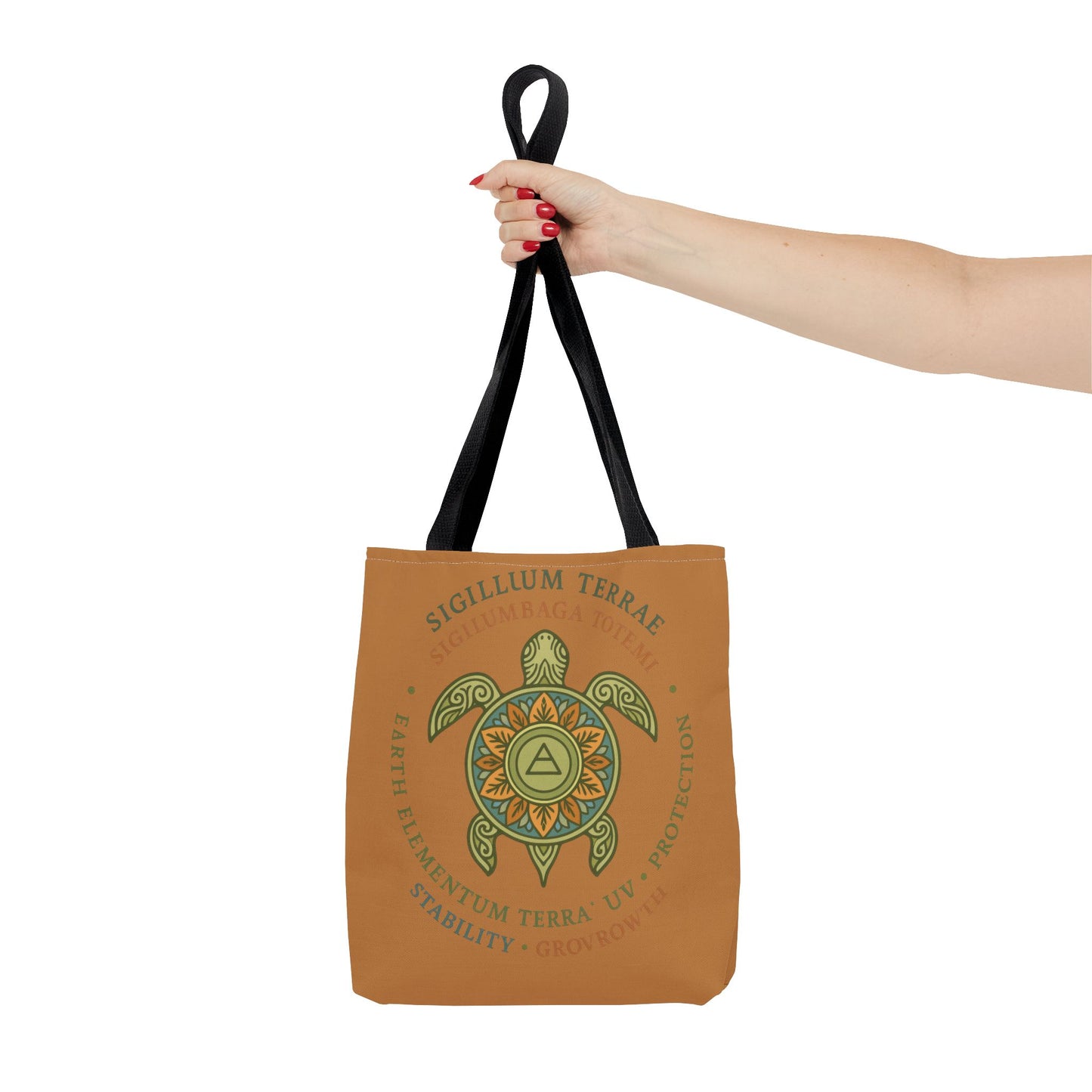Spiritual Symbol Tote Bag, Eco-Friendly Shopping Bag, Meditation Pouch, Gift for Yogis, Bohemian Style, Sigillum Terrae Design